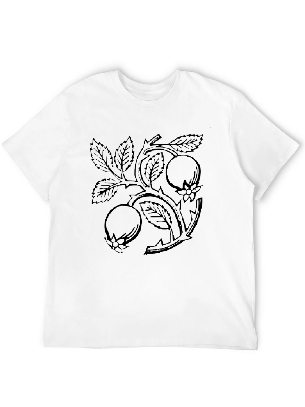 Black Botanical Branch Graphic Tee