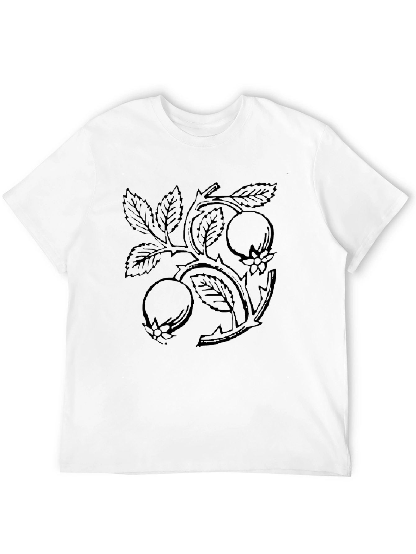 Black Botanical Branch Graphic Tee