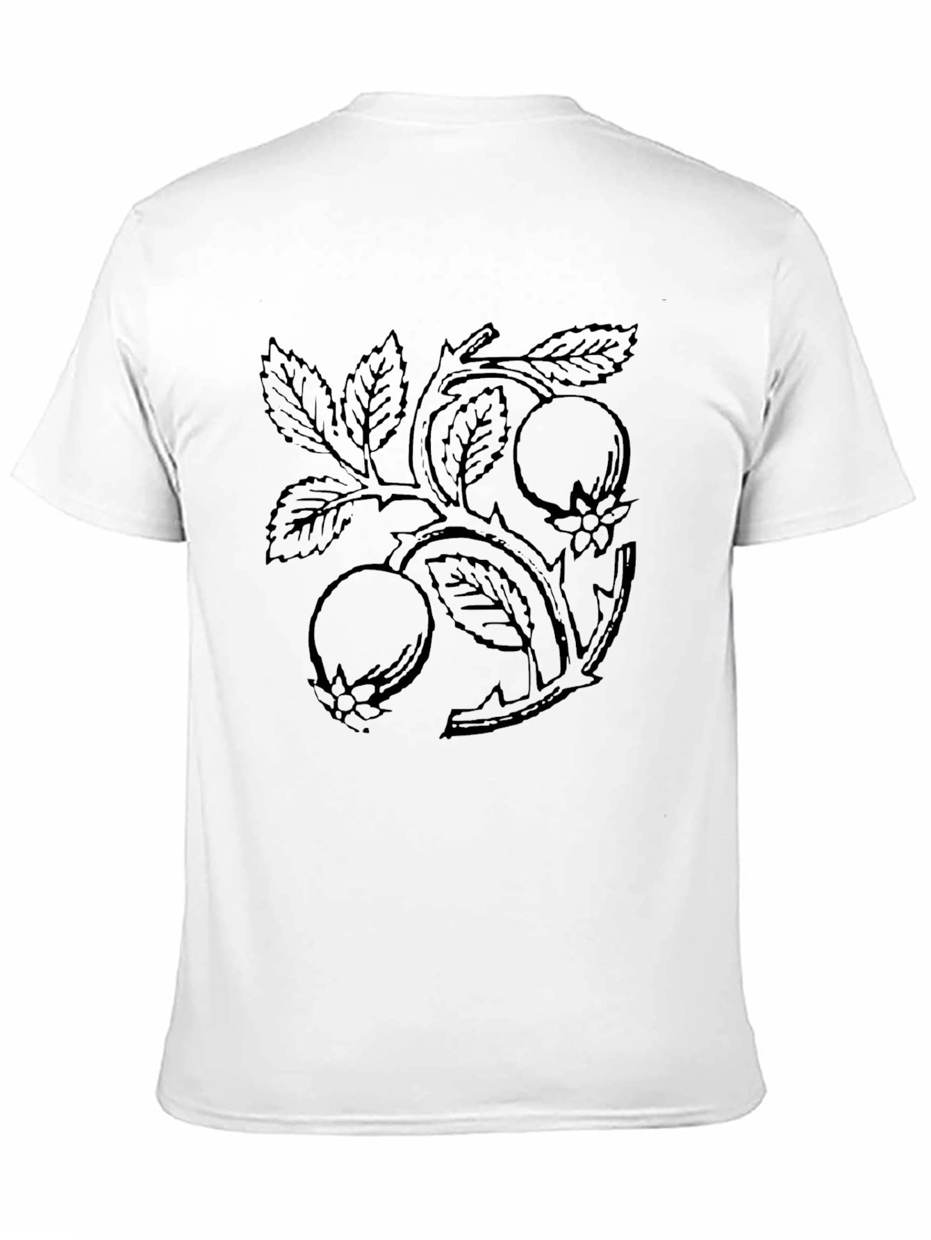 Black Botanical Branch Graphic Tee
