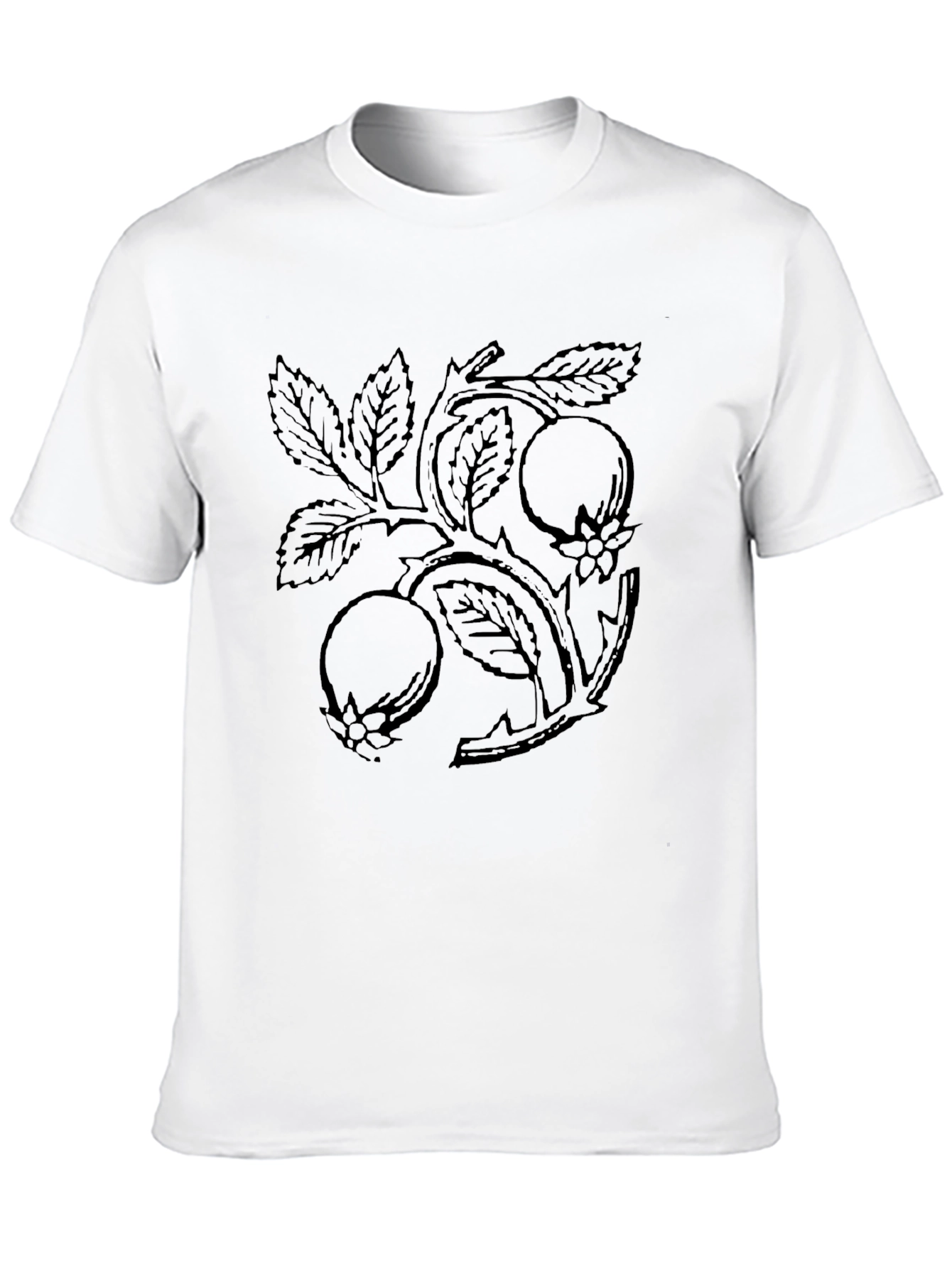 Black Botanical Branch Graphic Tee
