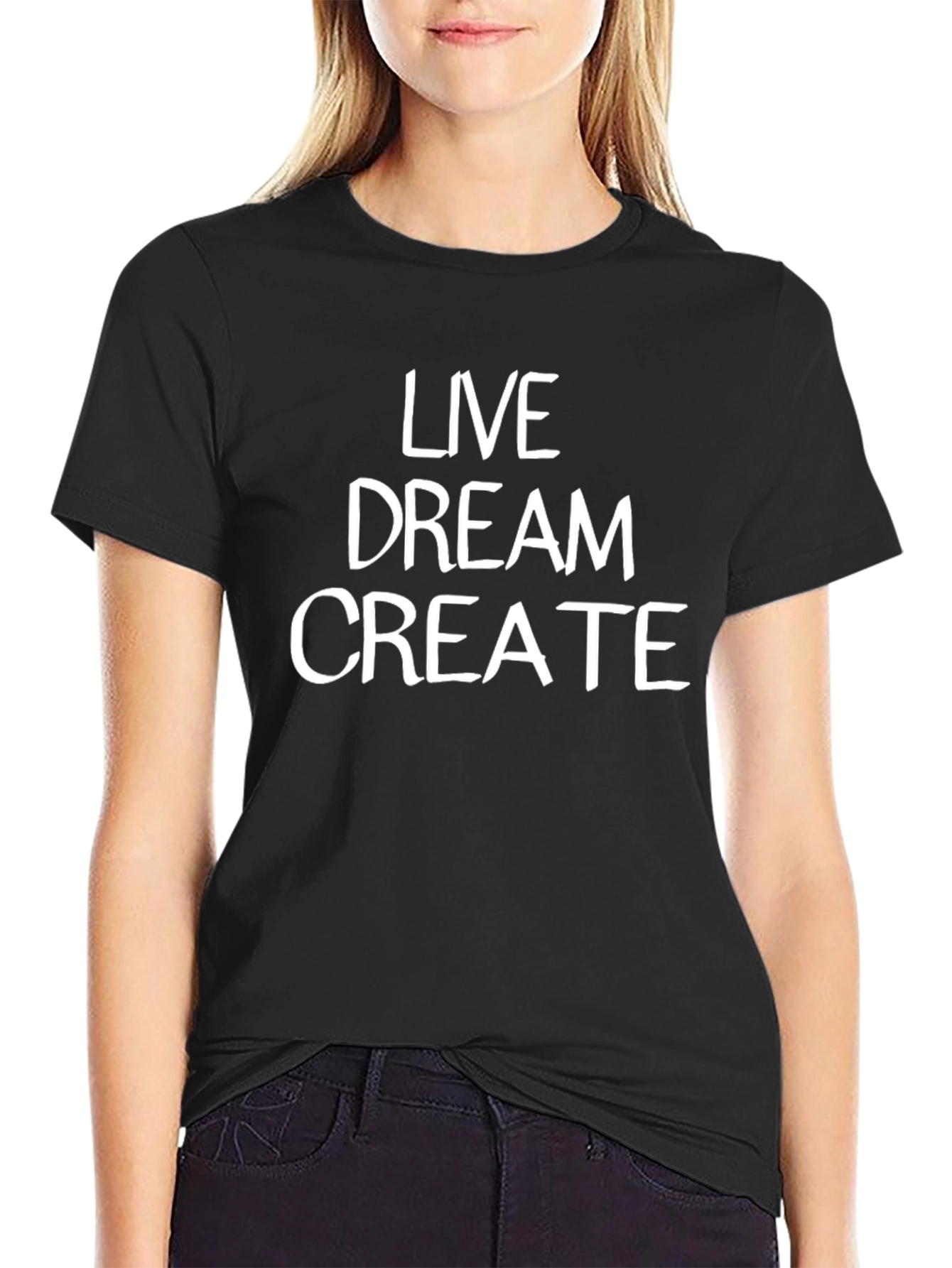 Live Dream Create Graphic Tee - Black