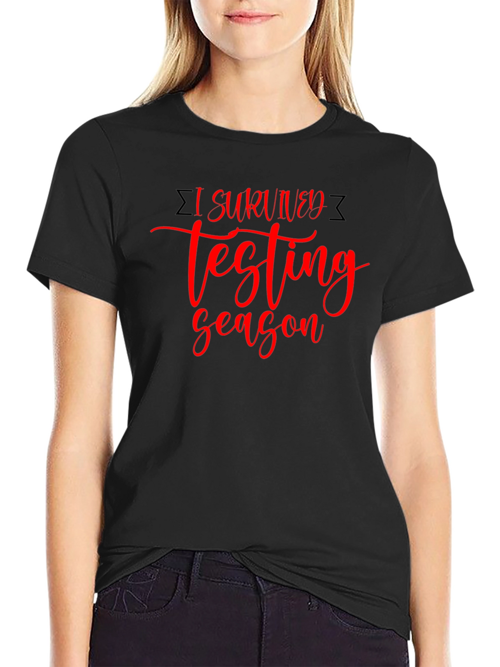 I Survived Testing Season Black T-Shirt