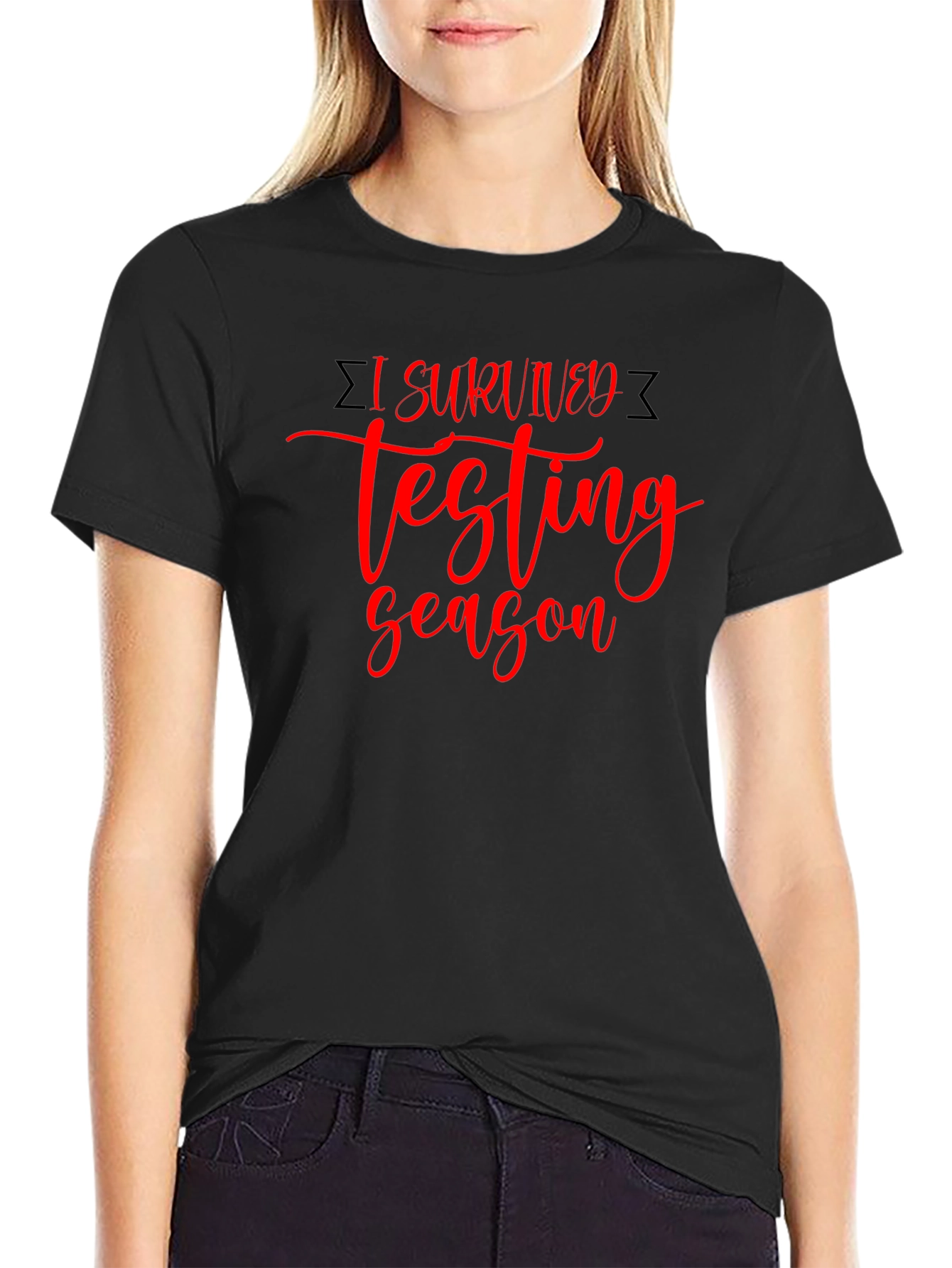 I Survived Testing Season Black T-Shirt