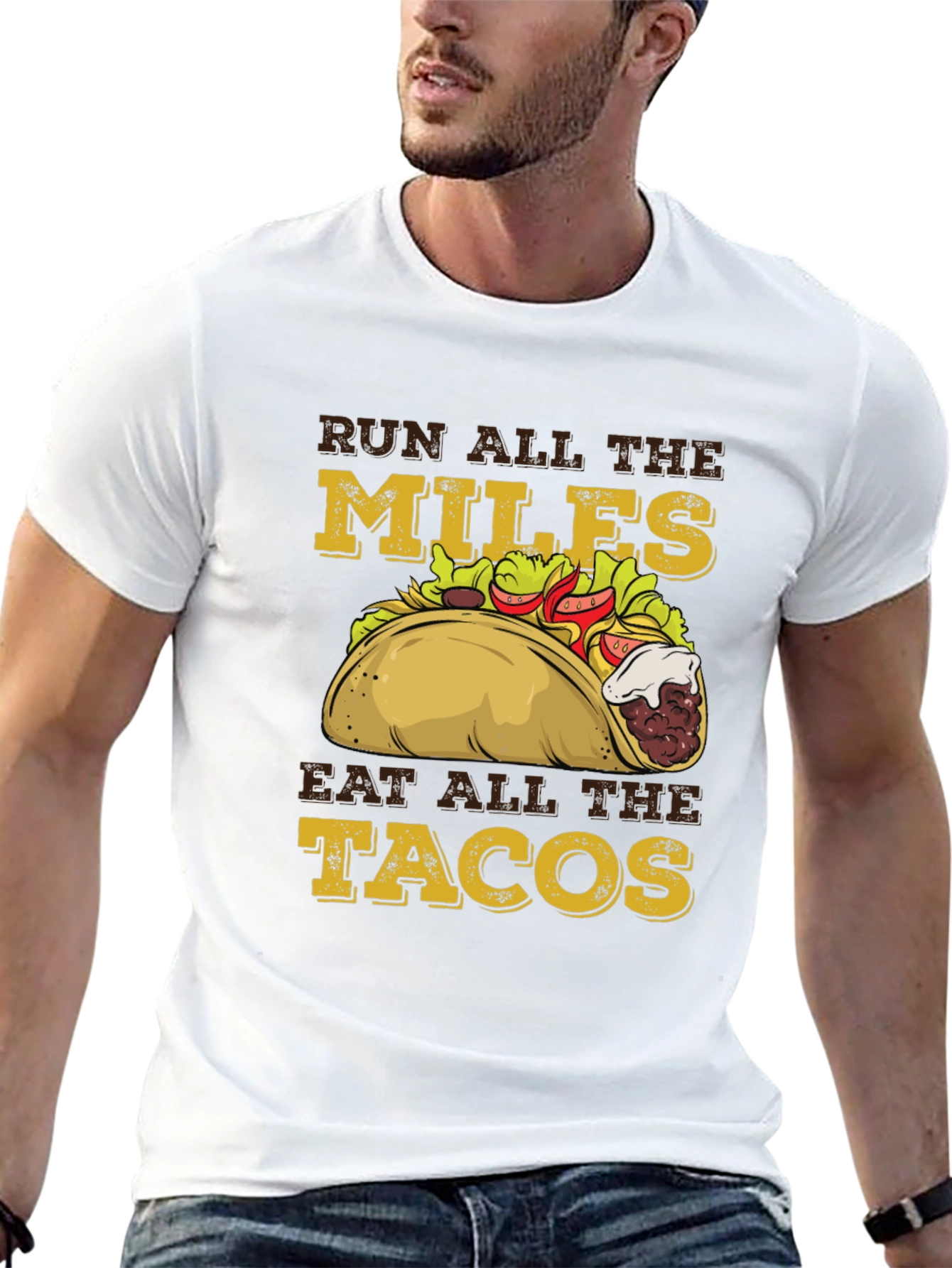 Run All the Miles Eat All The Tacos Graphic T-Shirt