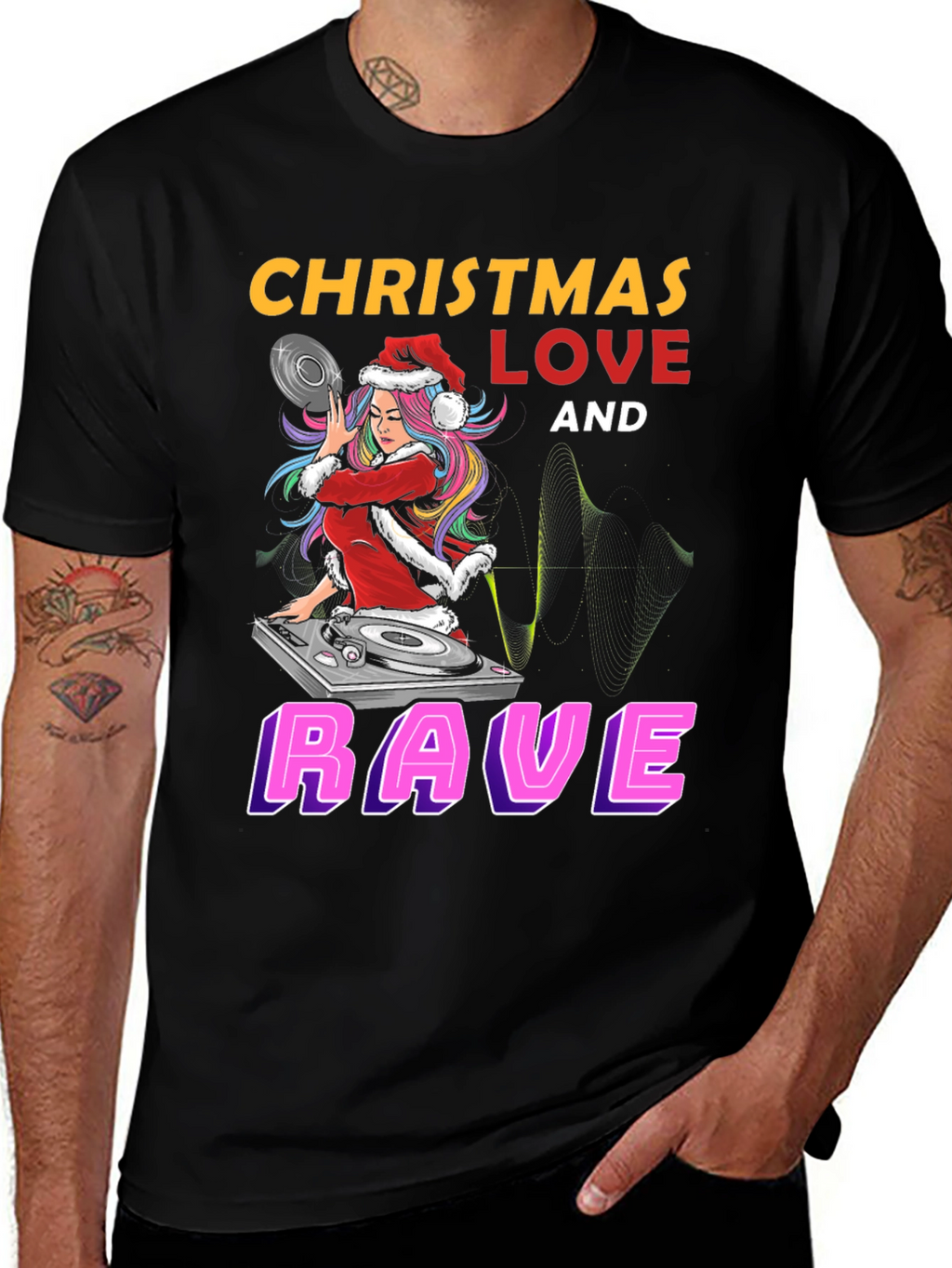 Christmas Love and Rave Graphic Tee