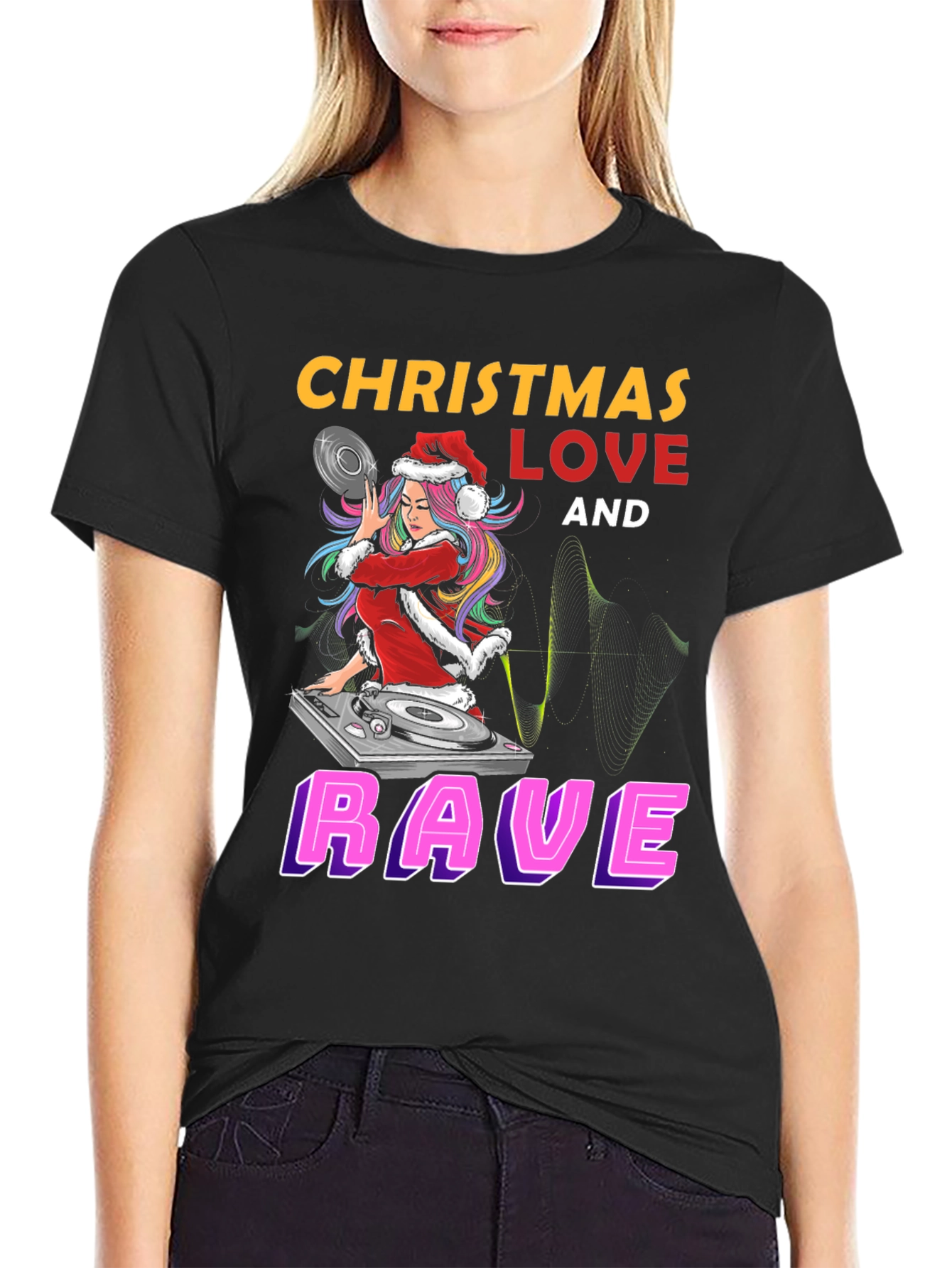 Christmas Love and Rave Graphic Tee