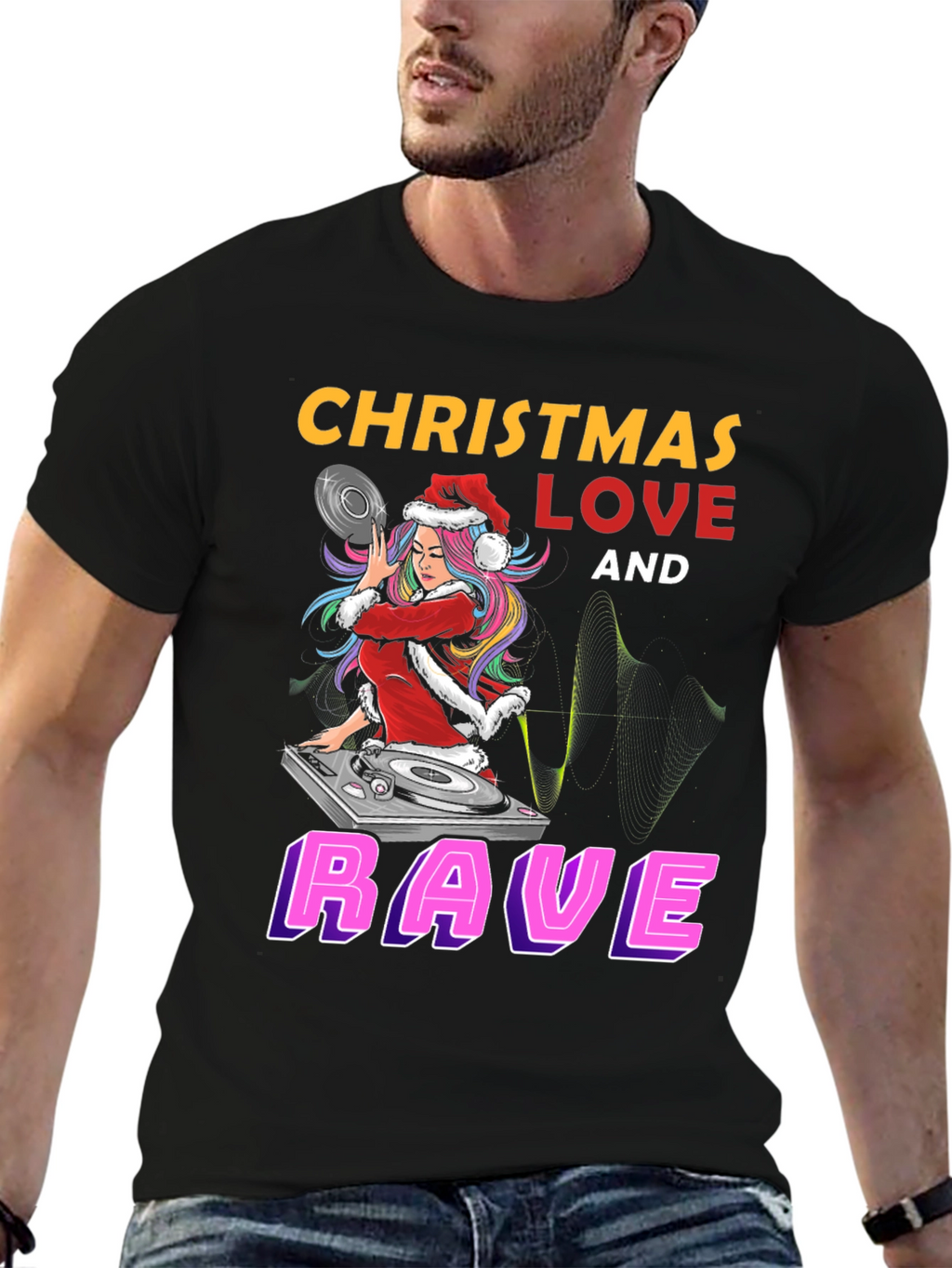 Christmas Love and Rave Graphic Tee