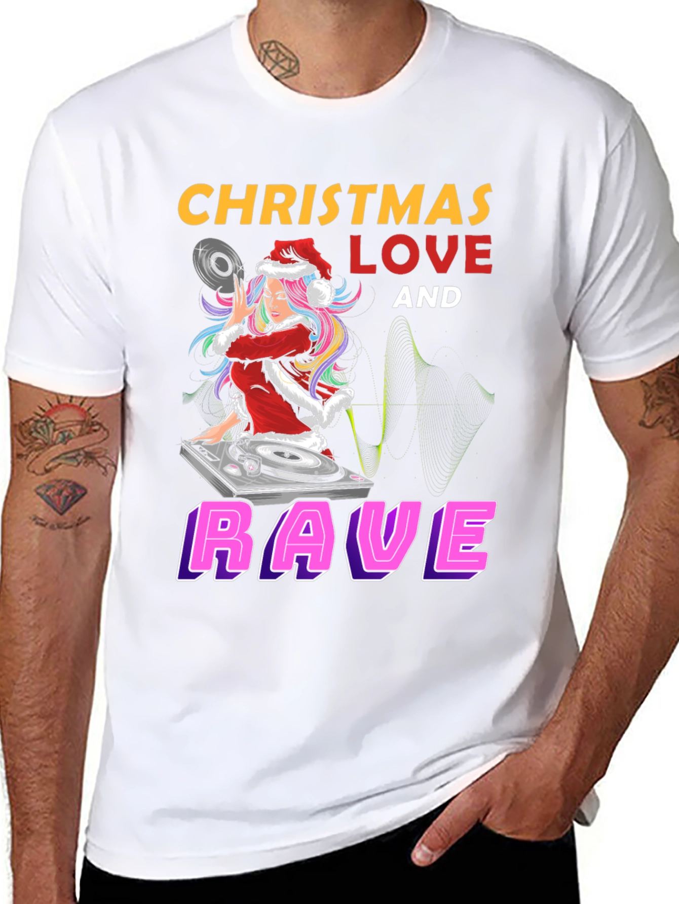 Christmas Love and Rave Graphic Tee