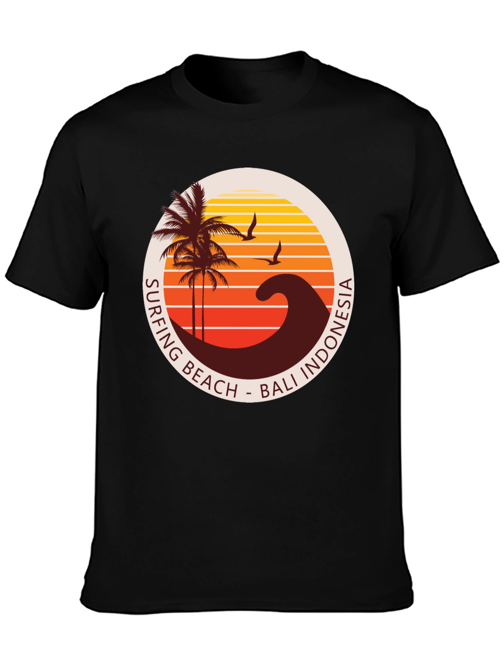Surfing Beach Bali Indonesia Graphic T-Shirt