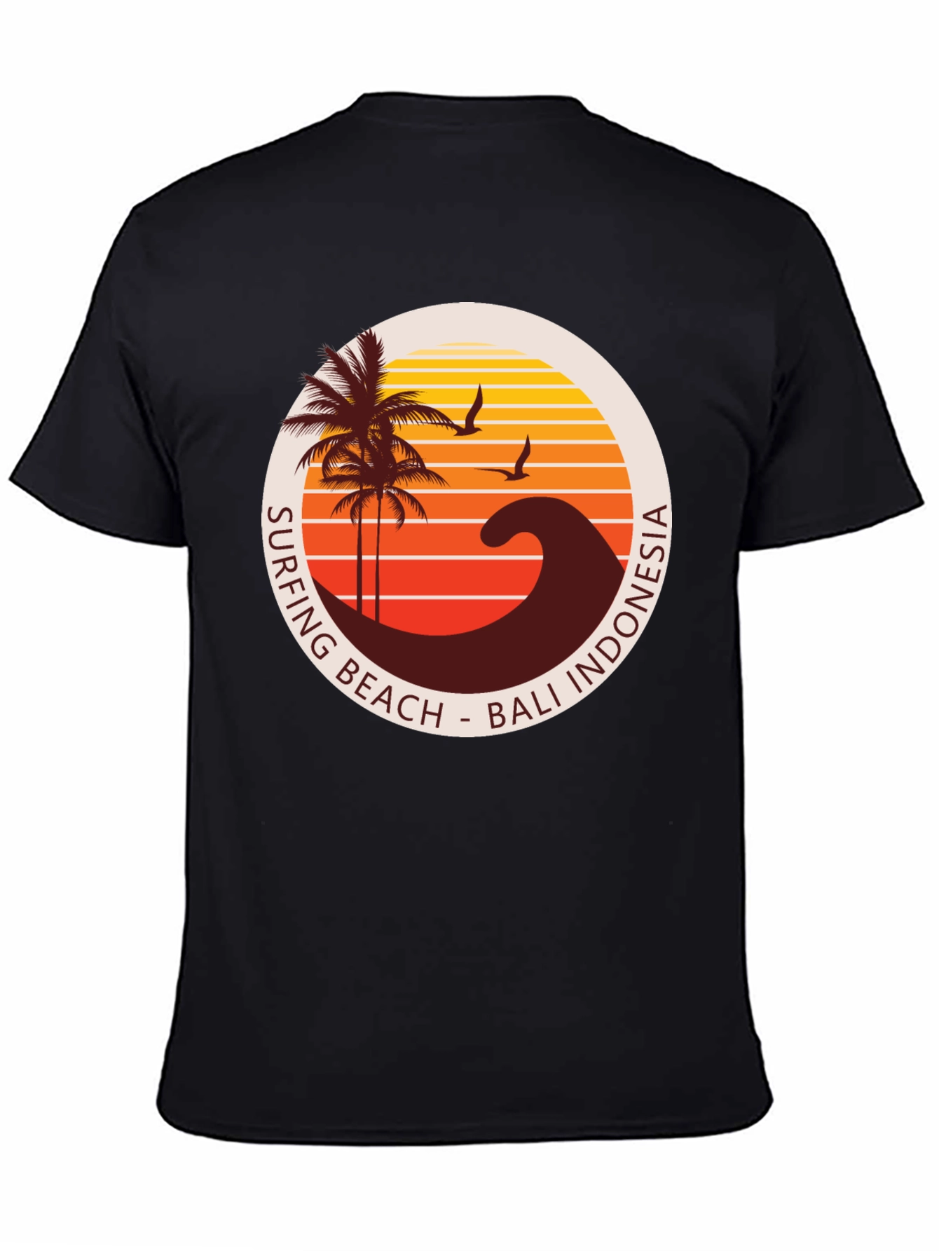 Surfing Beach Bali Indonesia Graphic T-Shirt