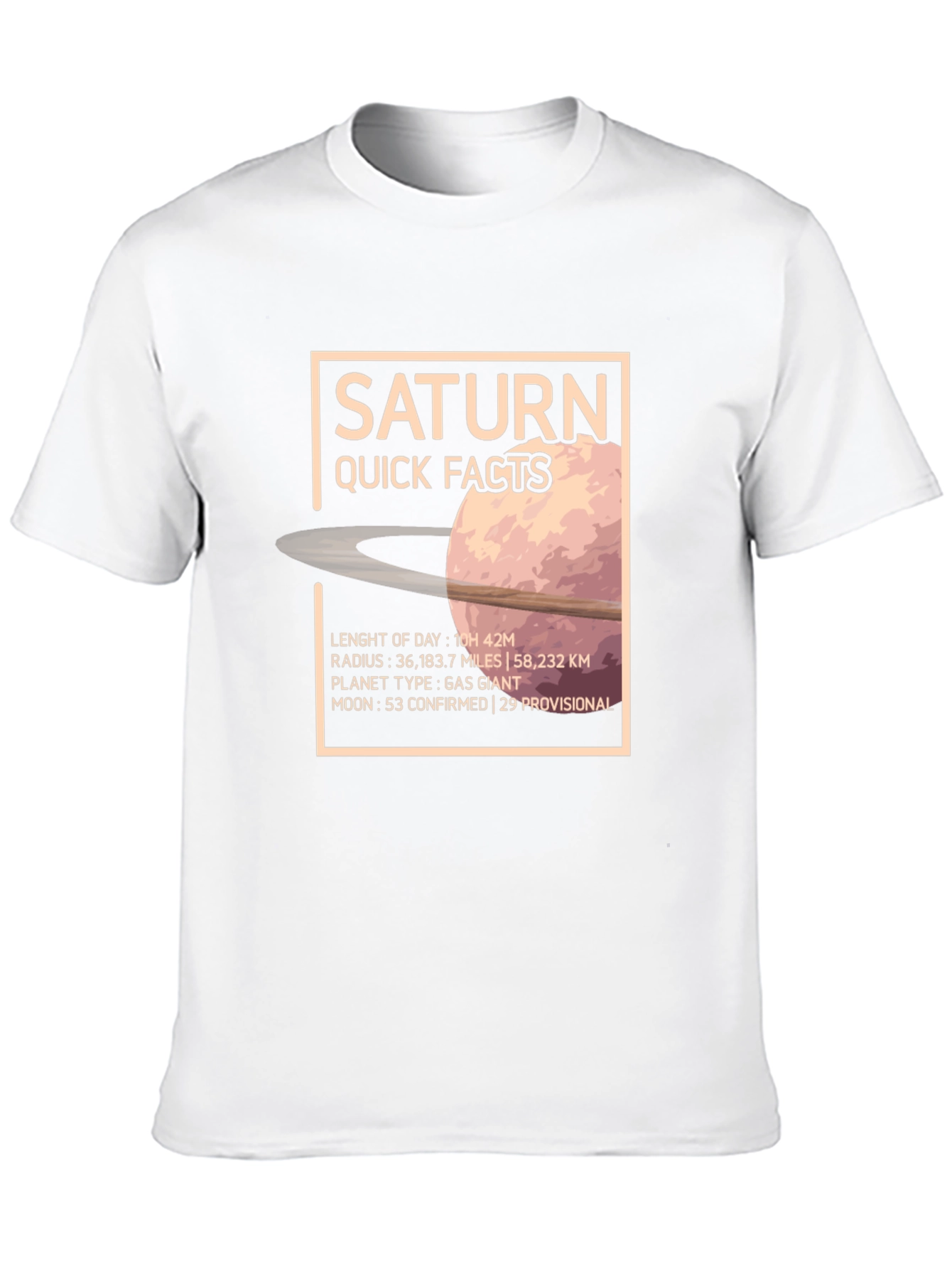 Saturn Quick Facts Graphic T-Shirt