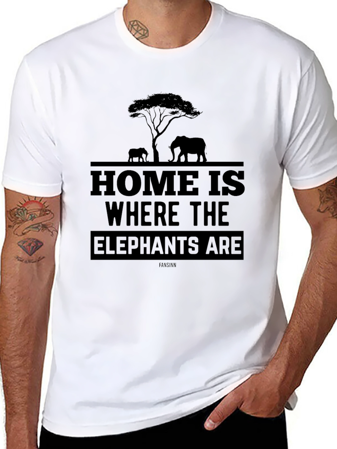 Elephant Silhouette Graphic T-Shirt - Unisex