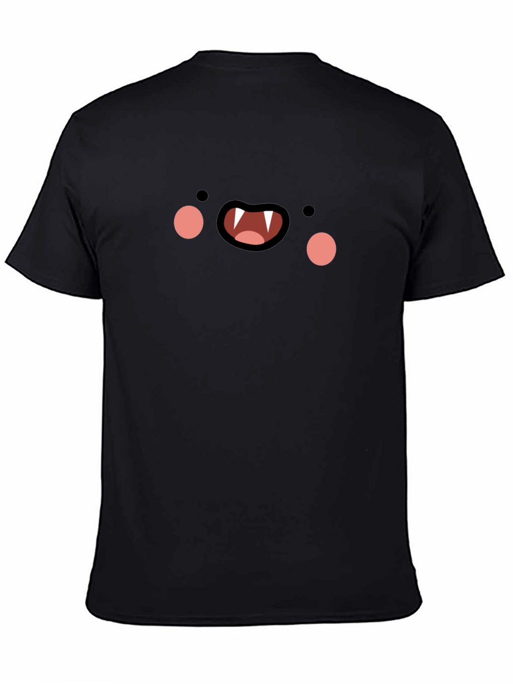 Black Cartoon Vampire Face T-Shirt