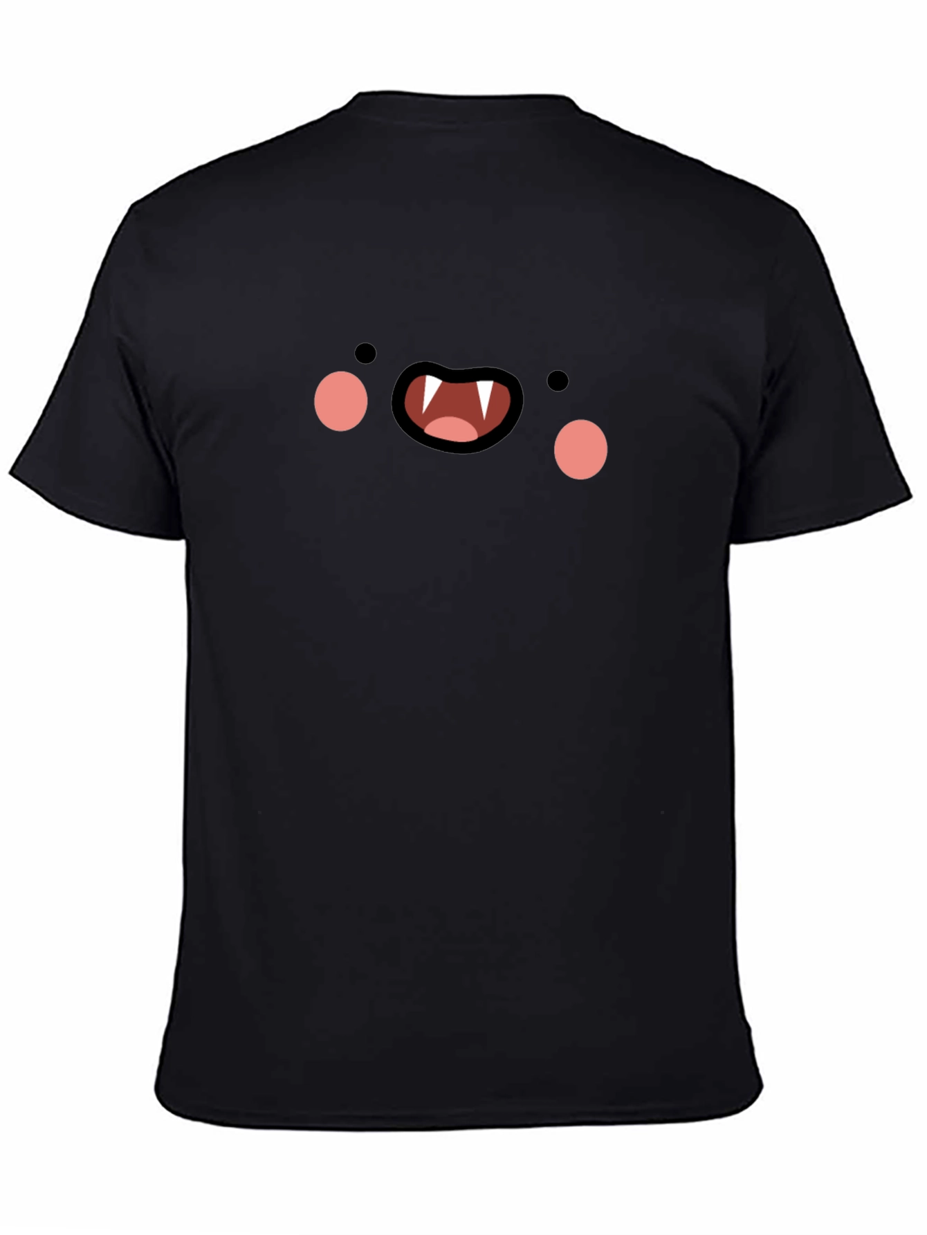 Black Cartoon Vampire Face T-Shirt