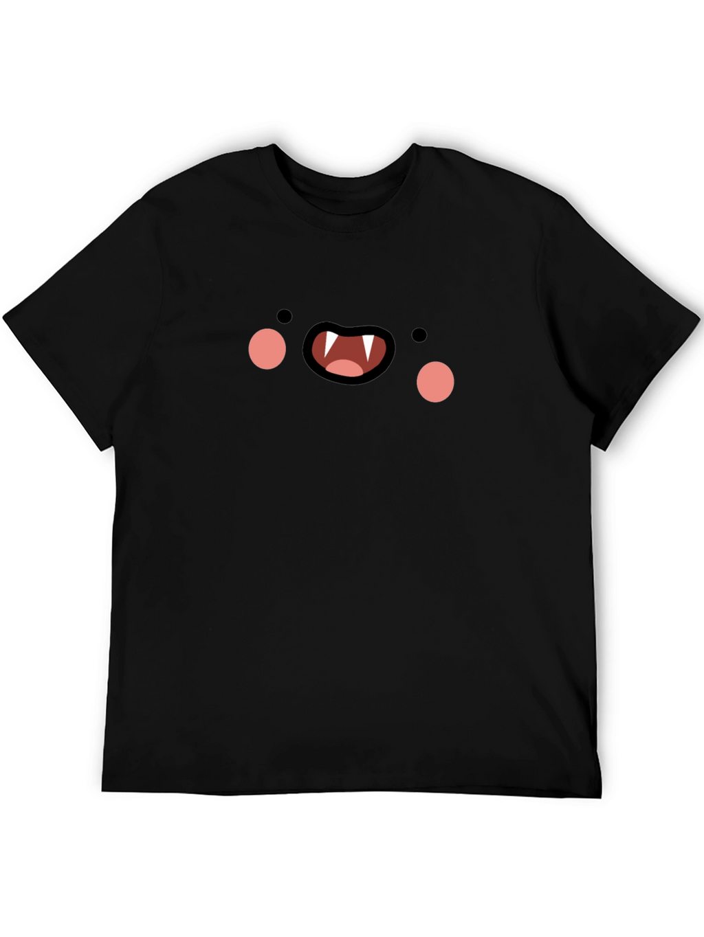 Black Cartoon Vampire Face T-Shirt