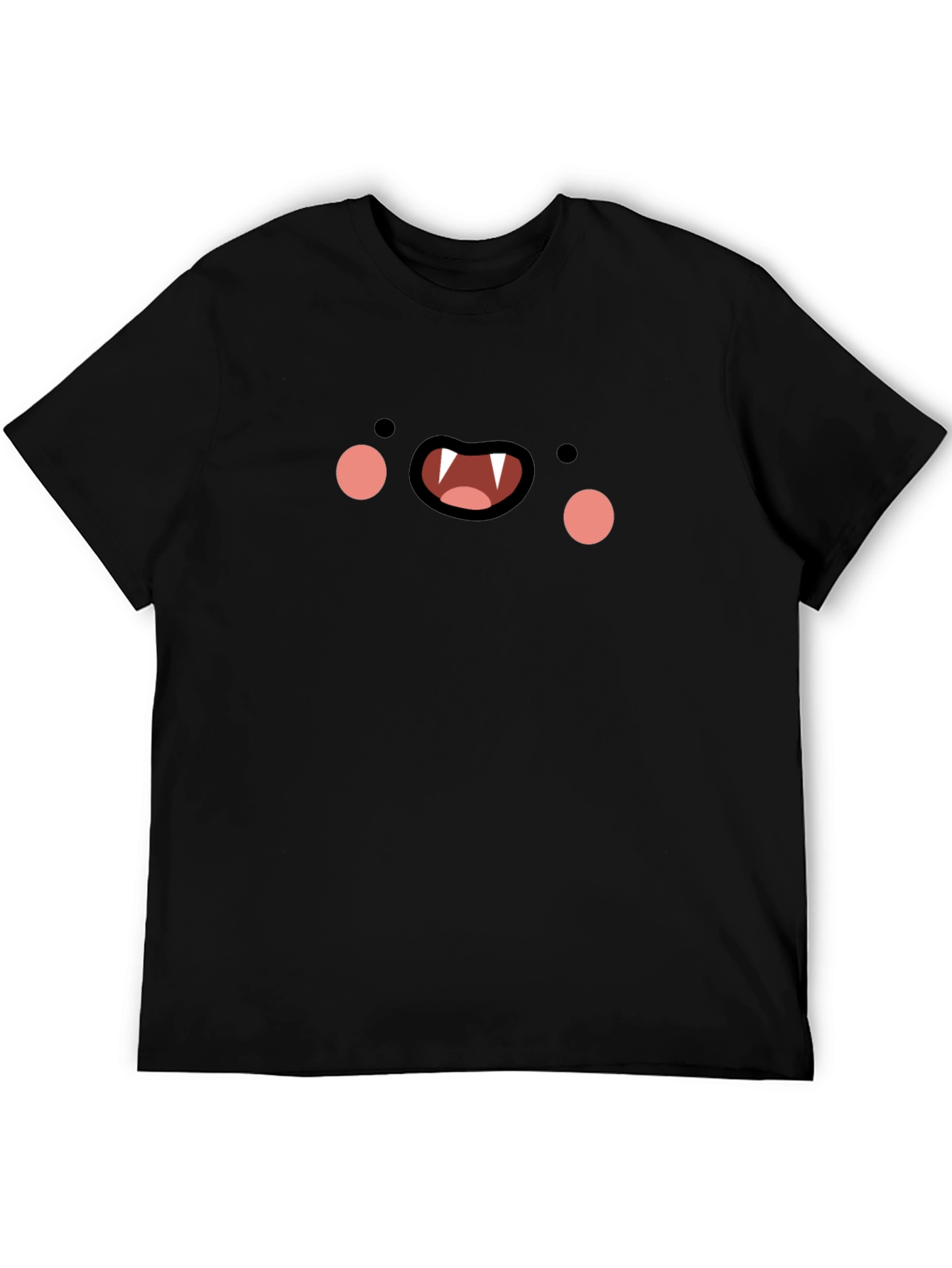 Black Cartoon Vampire Face T-Shirt