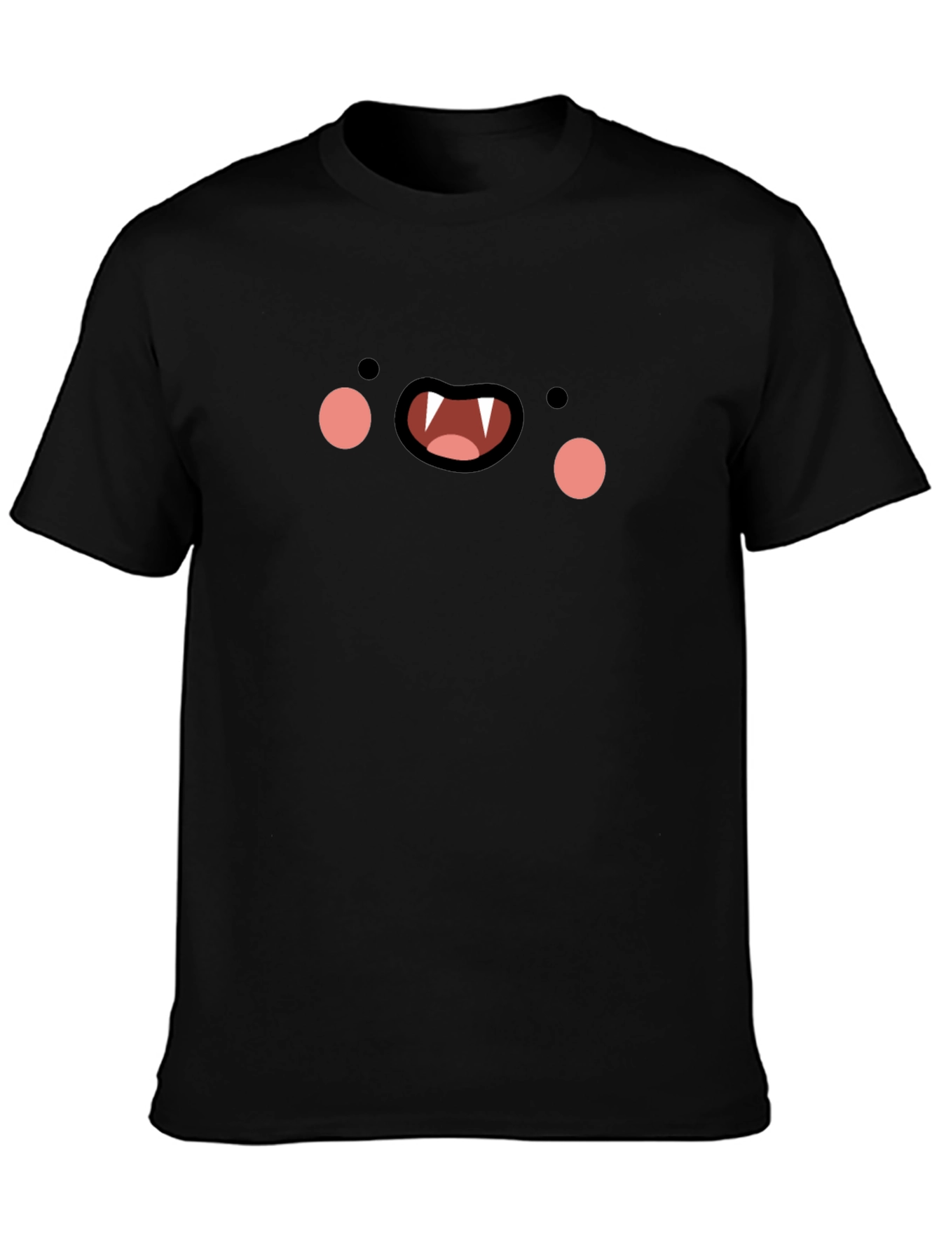Black Cartoon Vampire Face T-Shirt