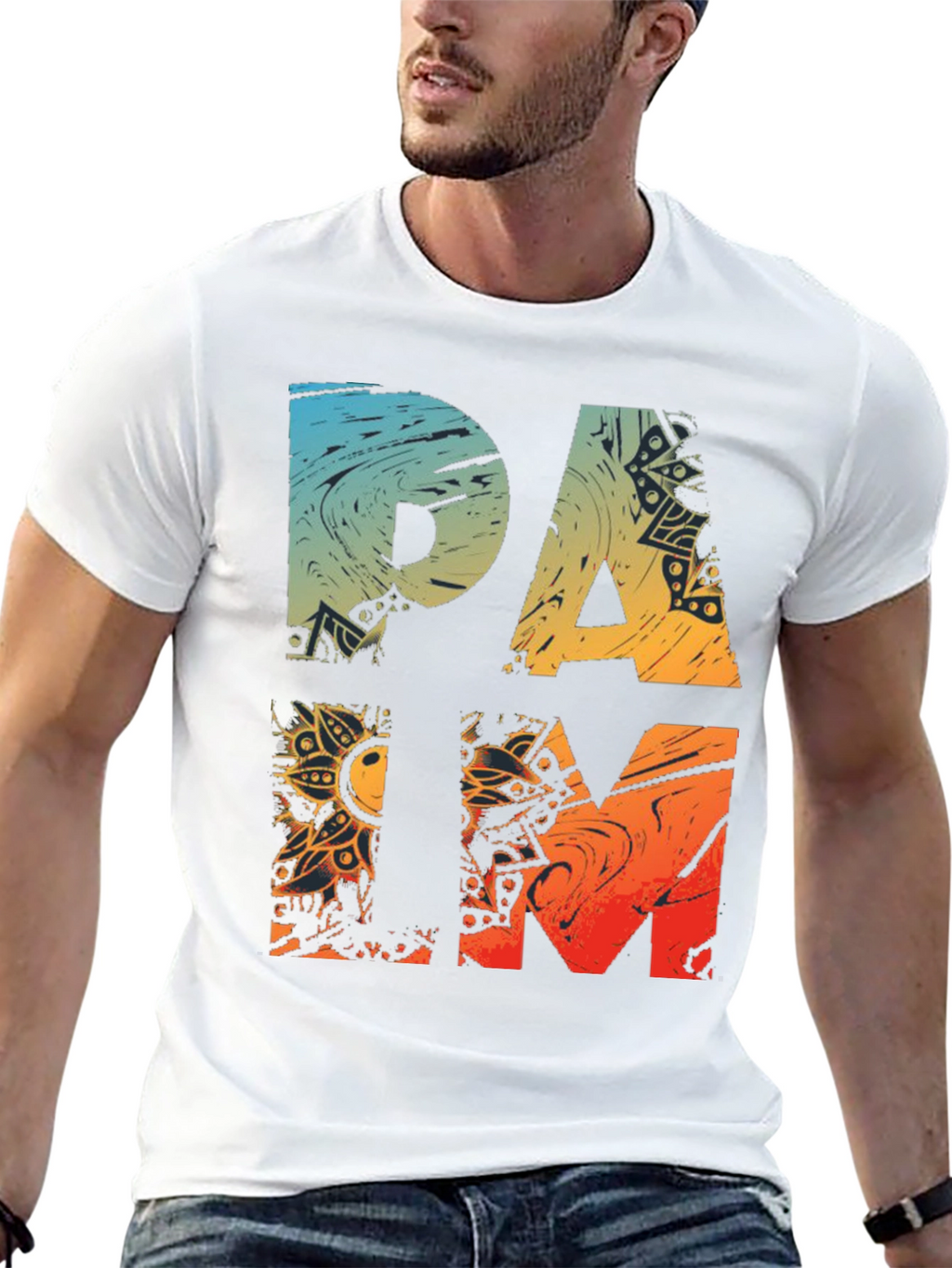Palm Graphic Tee - Cool Mens Black T-Shirt