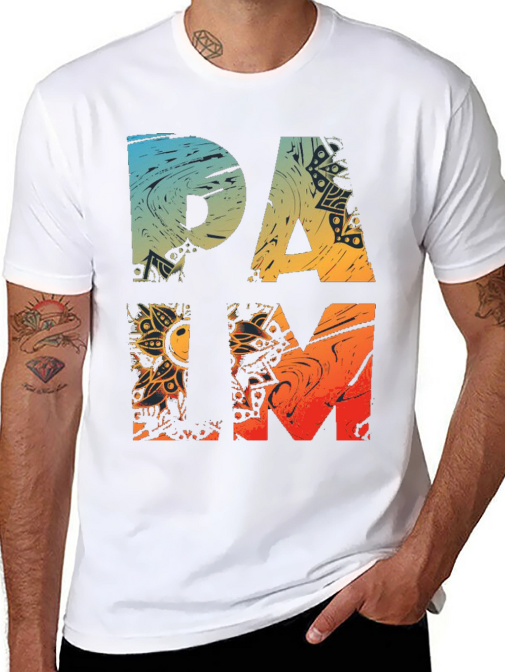 Palm Graphic Tee - Cool Mens Black T-Shirt