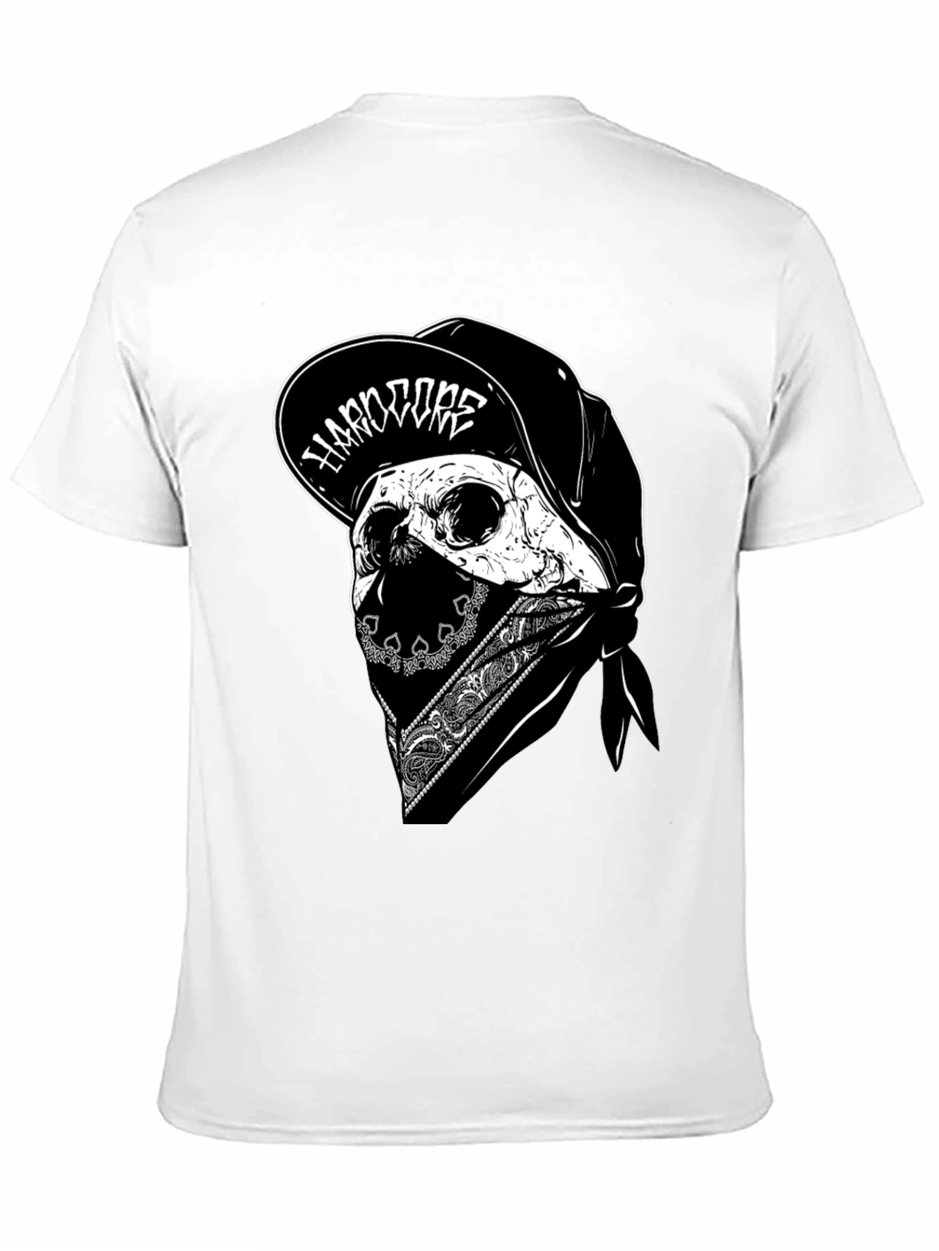 Hardcore Skull Graphic Tee - Black