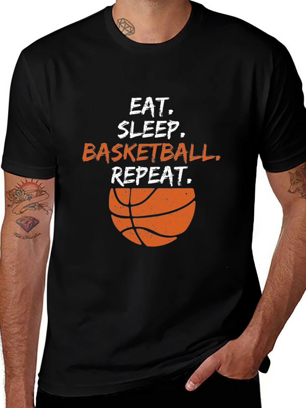 Eat Sleep Basketball Repeat Black T-Shirt