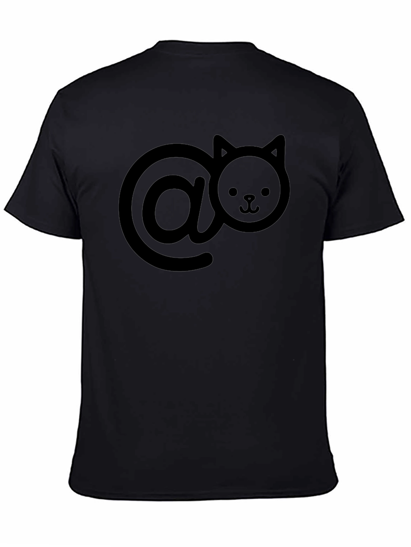 Cool Cat-At Sign Black T-Shirt