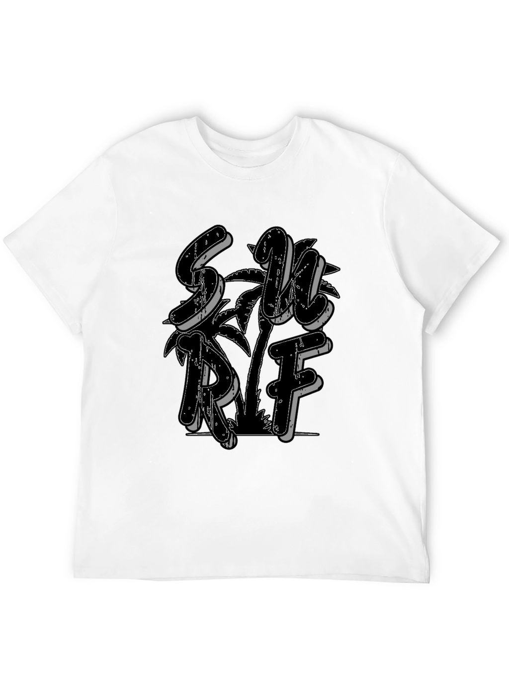 Black Surf Graphic Tee - Tropical Vibes