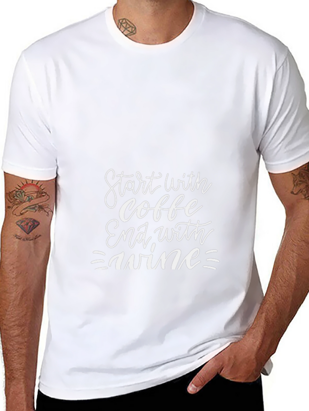 Coffee Then Wine Graphic T-Shirt