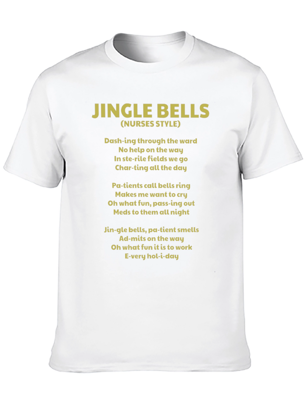 Jingle Bells Nurses Style Black T-Shirt