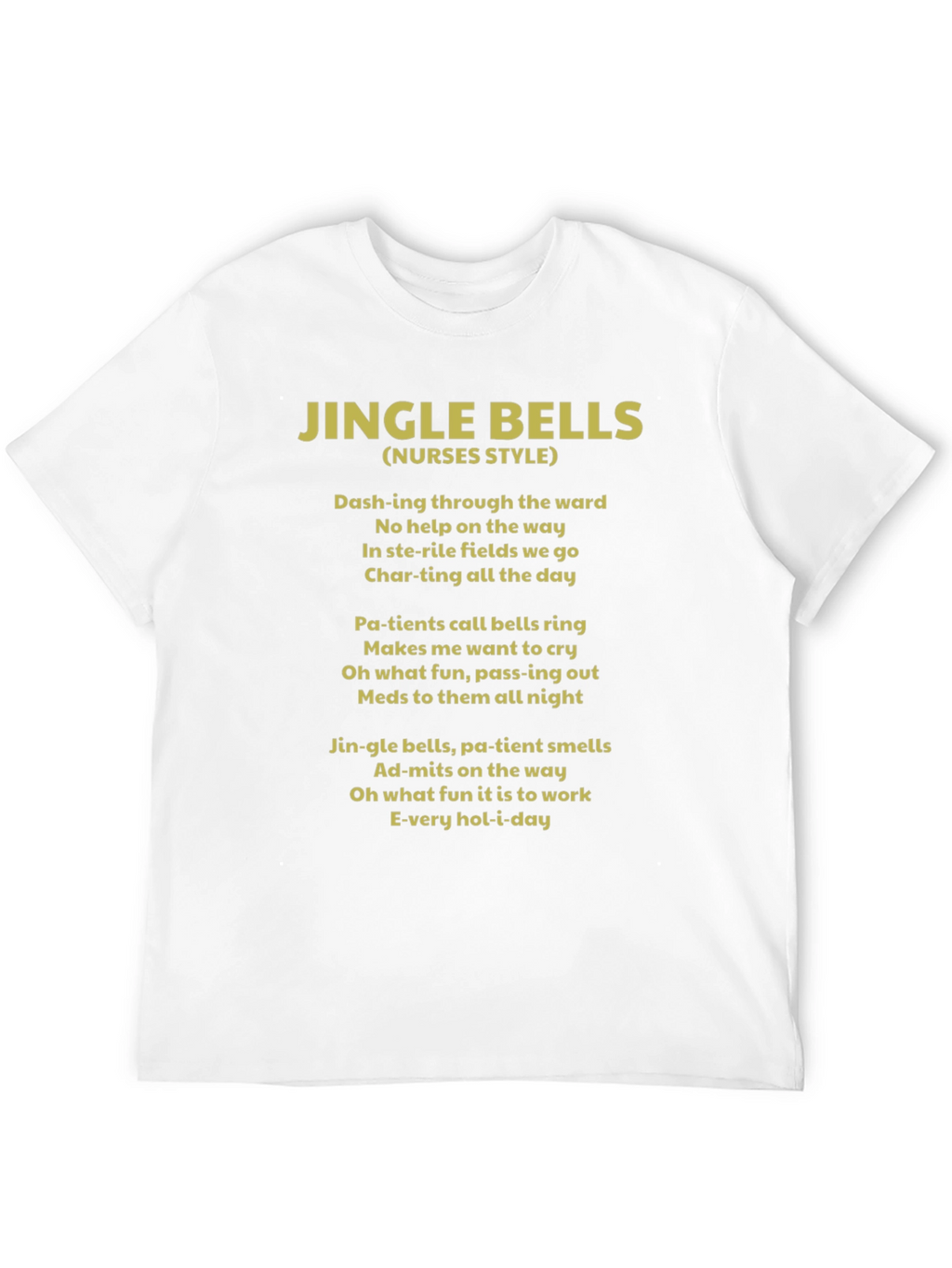Jingle Bells Nurses Style Black T-Shirt