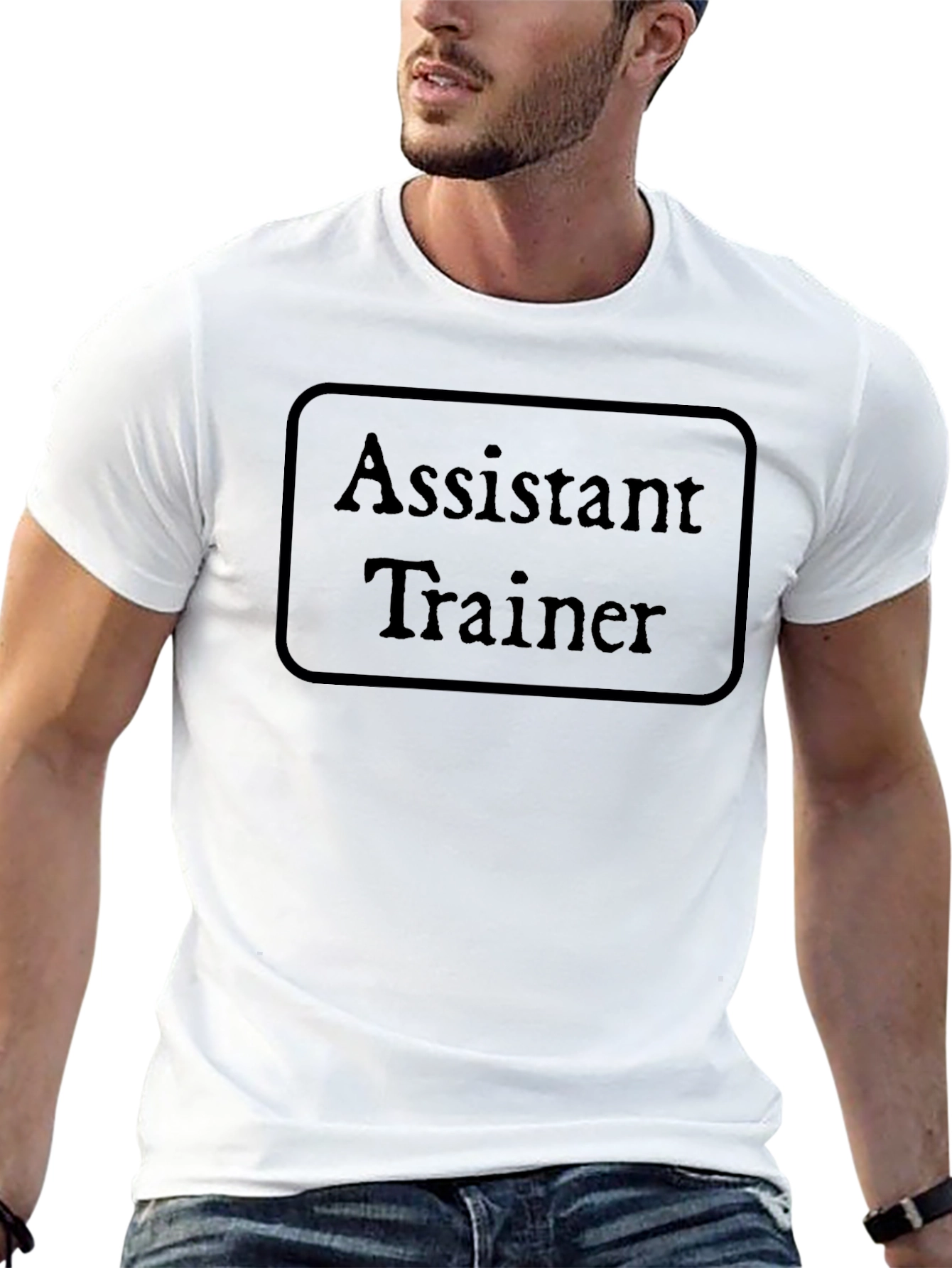 Assistant Trainer Black T-Shirt Crew Neck Casual