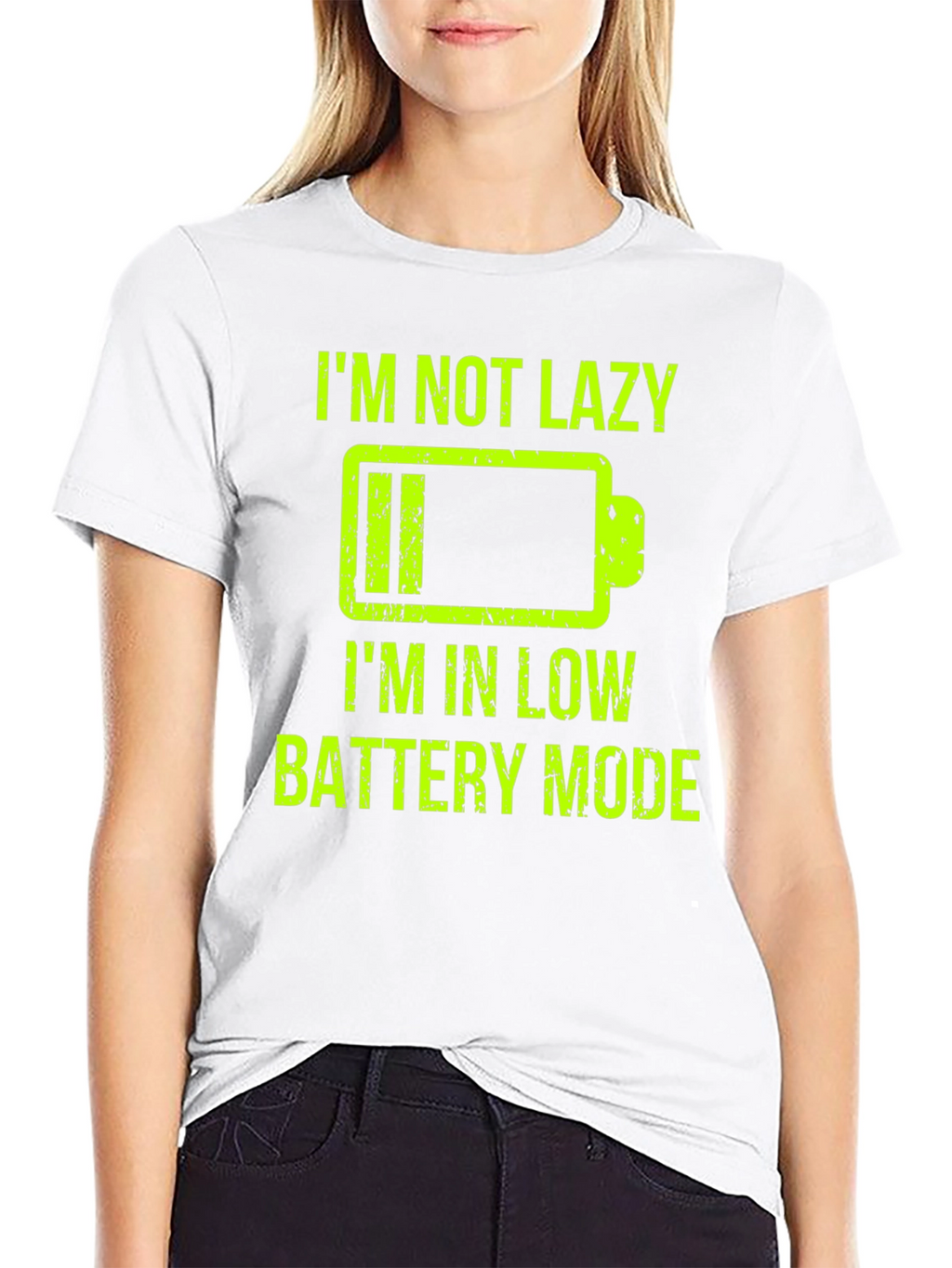 Im Not Lazy Low Battery Mode Funny Graphic T-Shirt