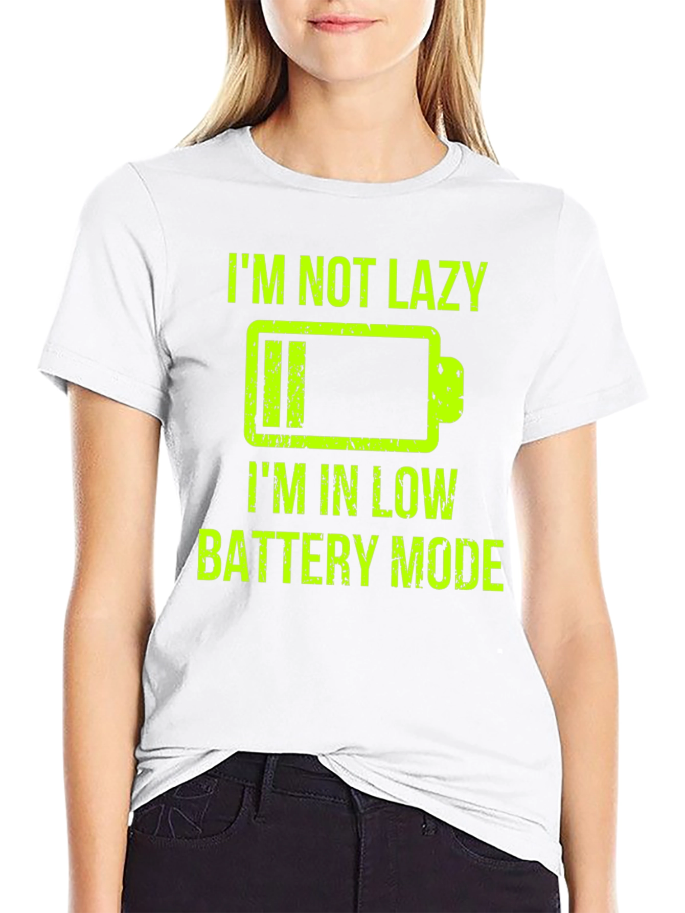 Im Not Lazy Low Battery Mode Funny Graphic T-Shirt