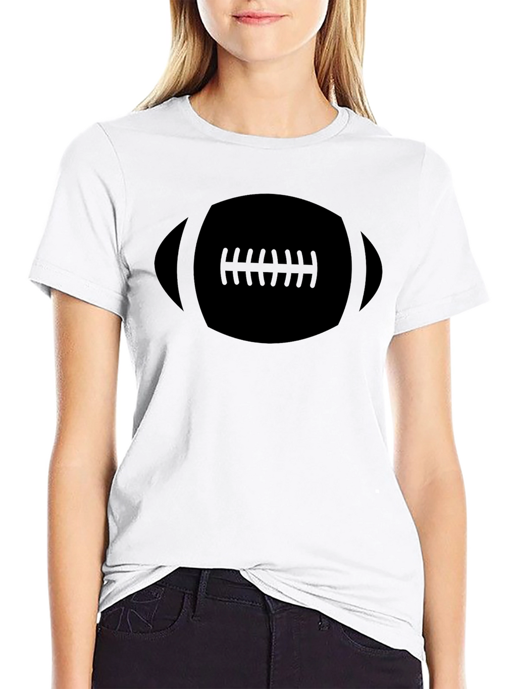 Black Football Graphic Tee - Casual Style