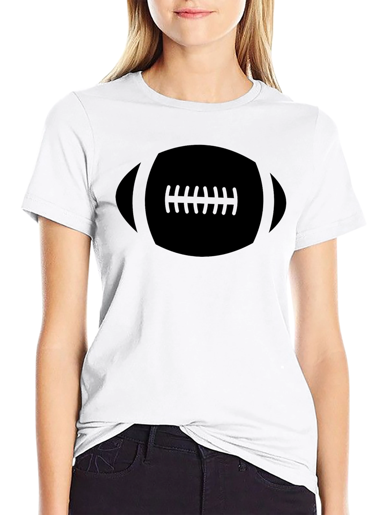 Black Football Graphic Tee - Casual Style