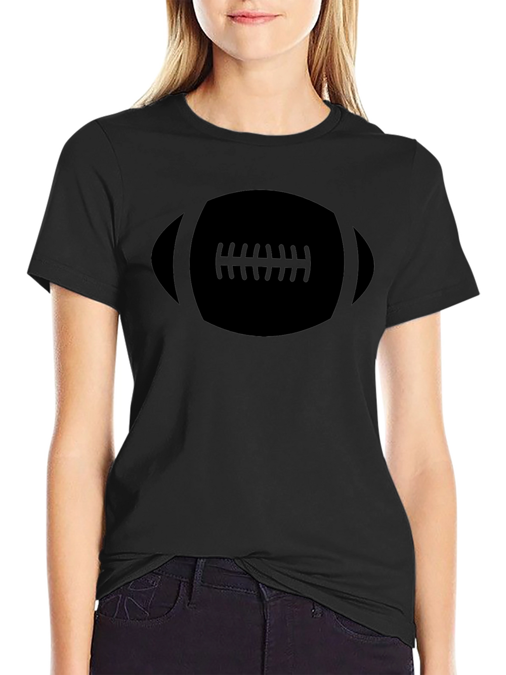 Black Football Graphic Tee - Casual Style