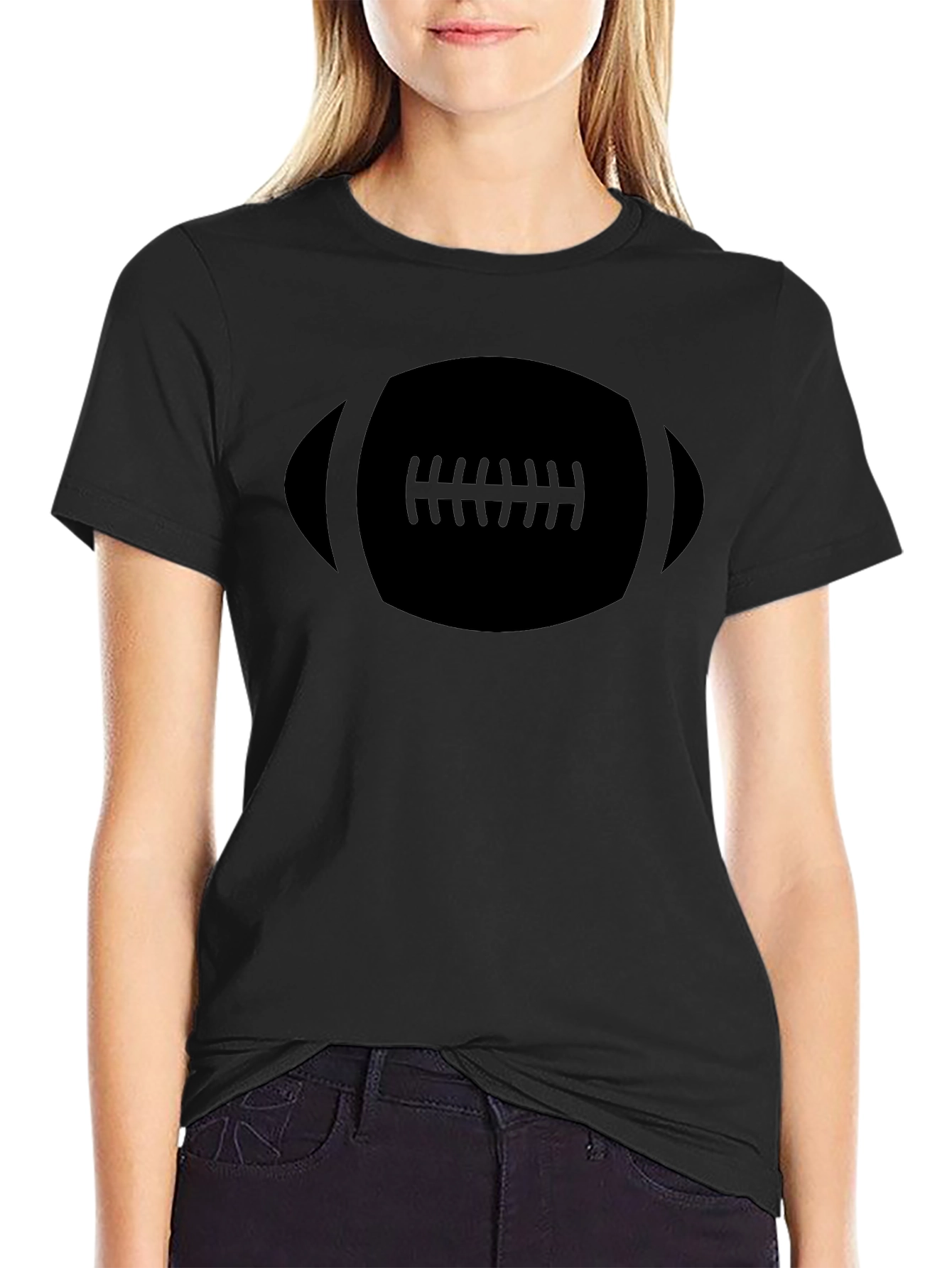 Black Football Graphic Tee - Casual Style