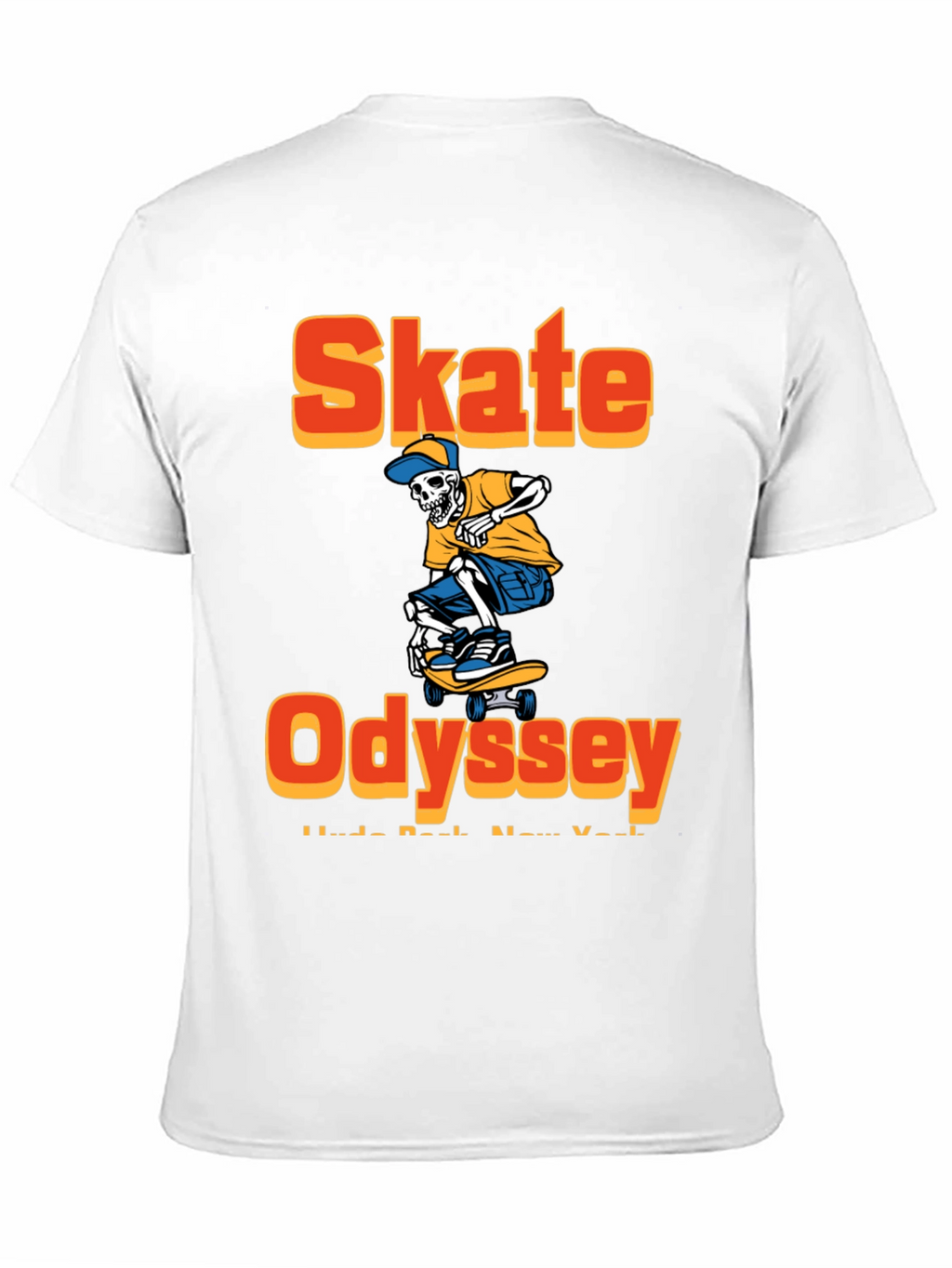 Skate Odyssey Graphic Tee - Cool Skeleton Skateboard Design