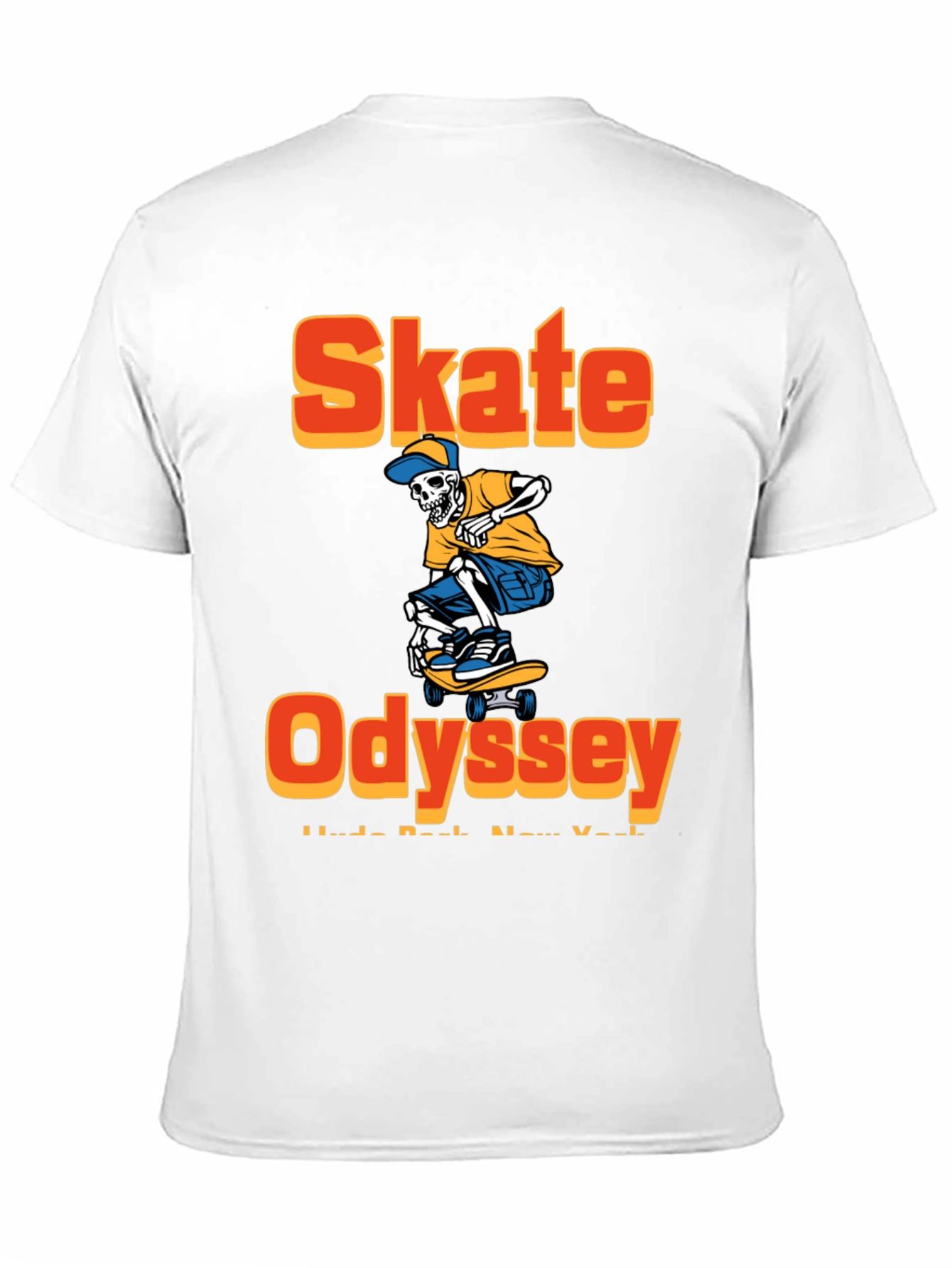 Skate Odyssey Graphic Tee - Cool Skeleton Skateboard Design