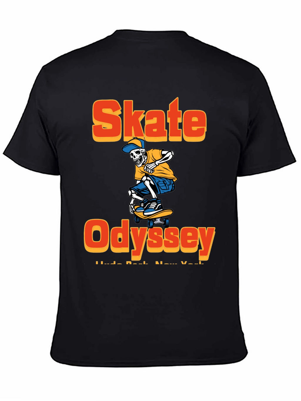 Skate Odyssey Graphic Tee - Cool Skeleton Skateboard Design