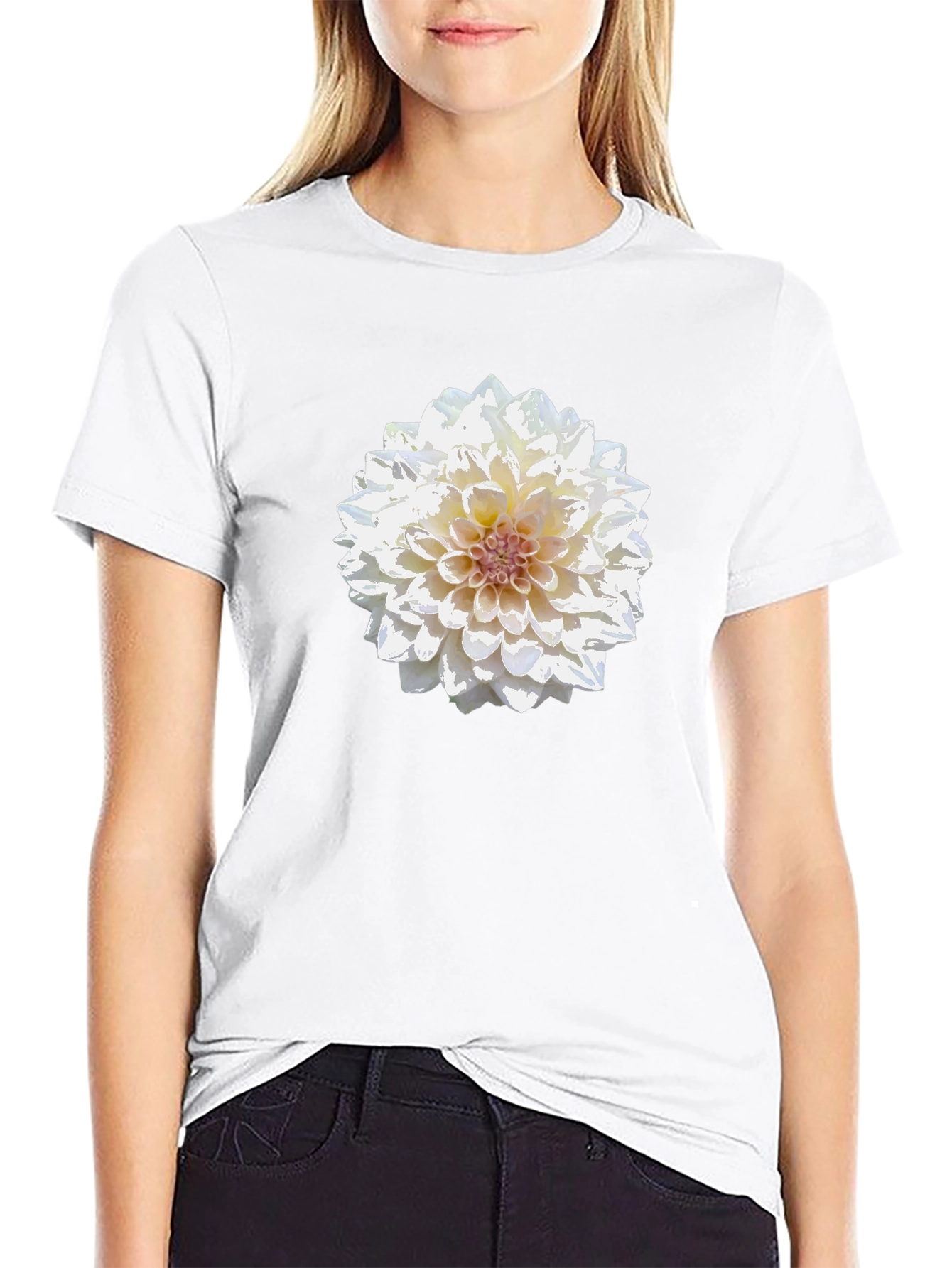 Floral Print Tee - Elegant Blossom Design