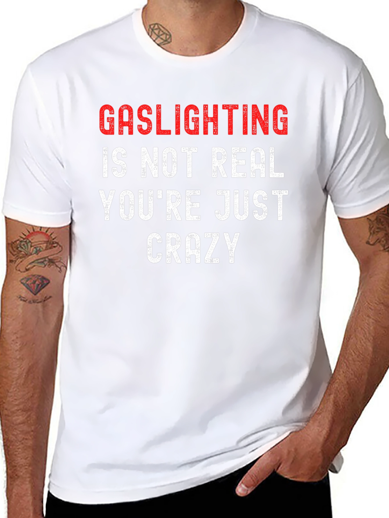 Gaslighting Slogan T-Shirt - Bold Statement Tee