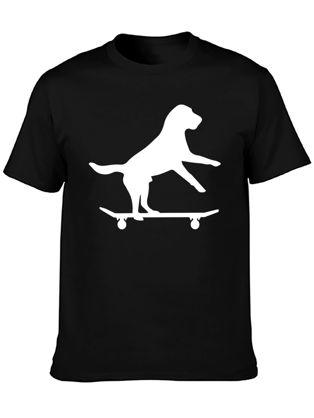 Dog on Skateboard Black Graphic Tee