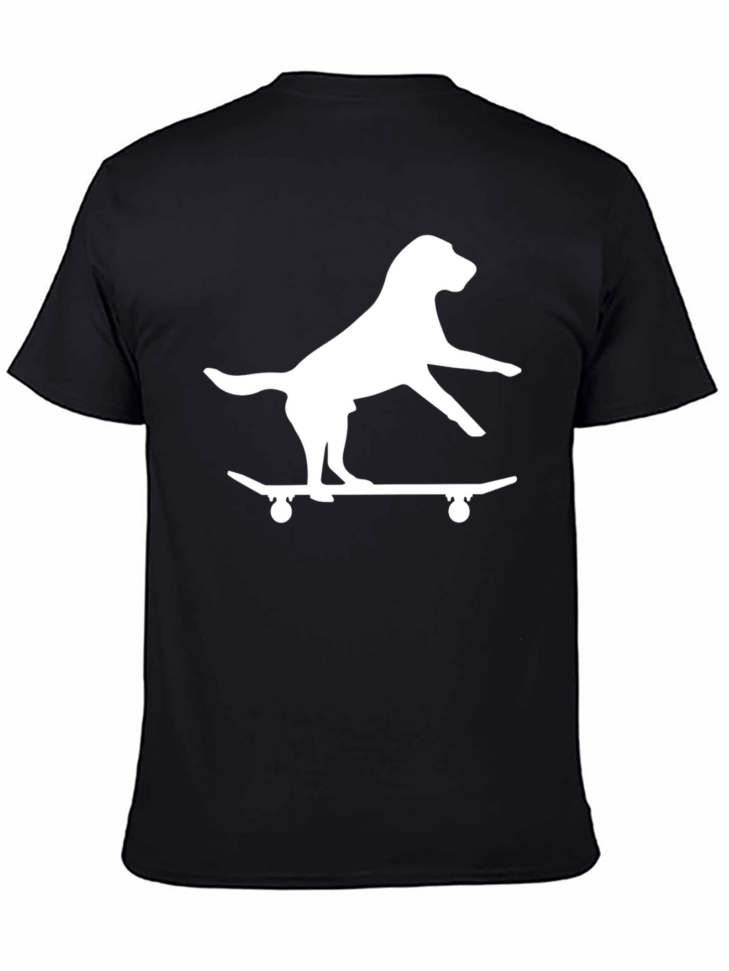 Dog on Skateboard Black Graphic Tee