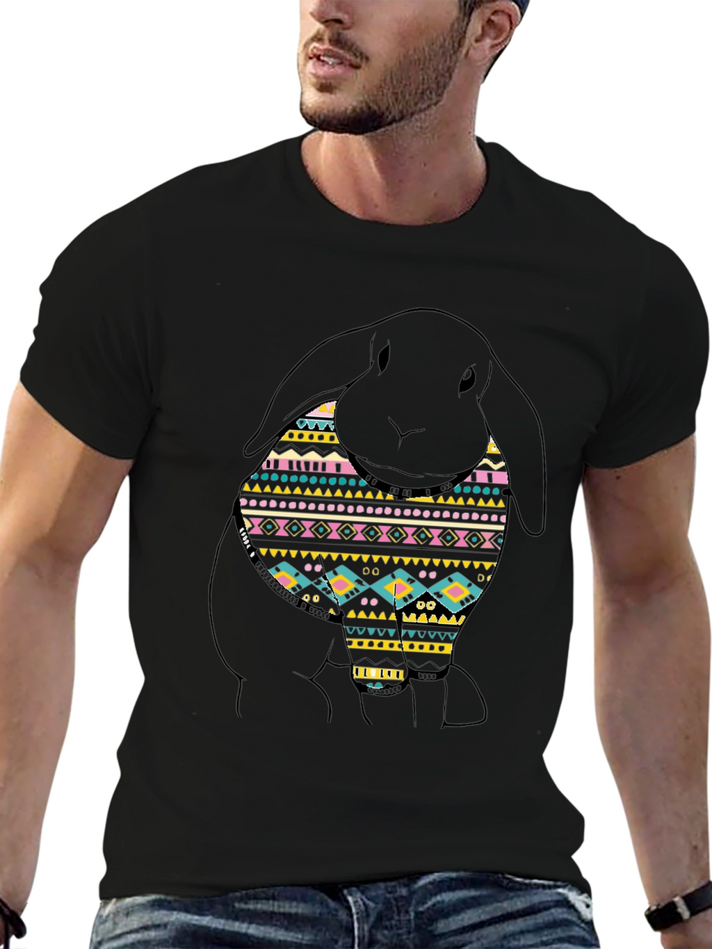 Rabbit Aztec Pattern T-Shirt