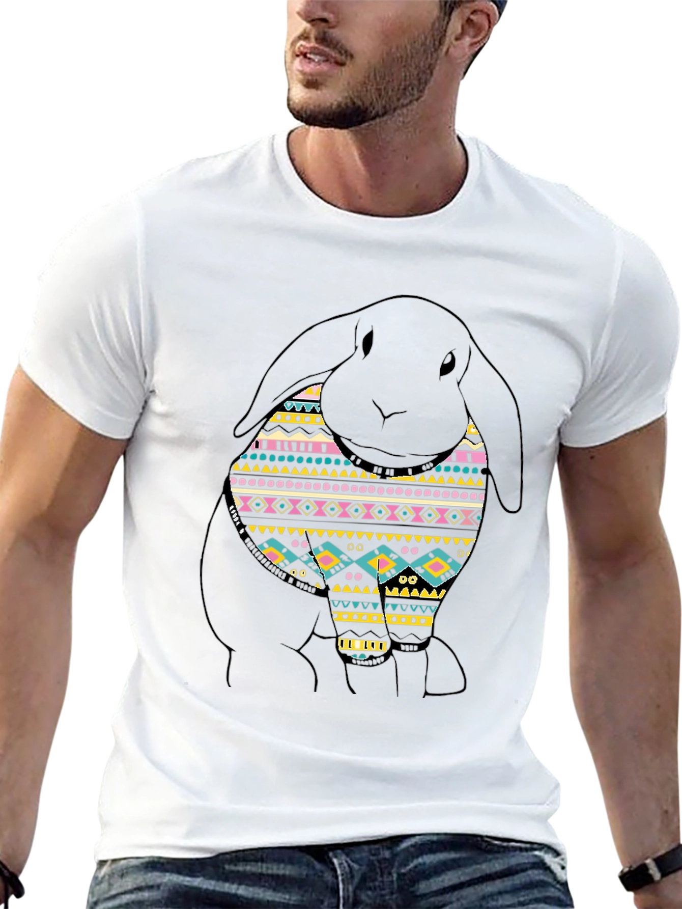 Rabbit Aztec Pattern T-Shirt