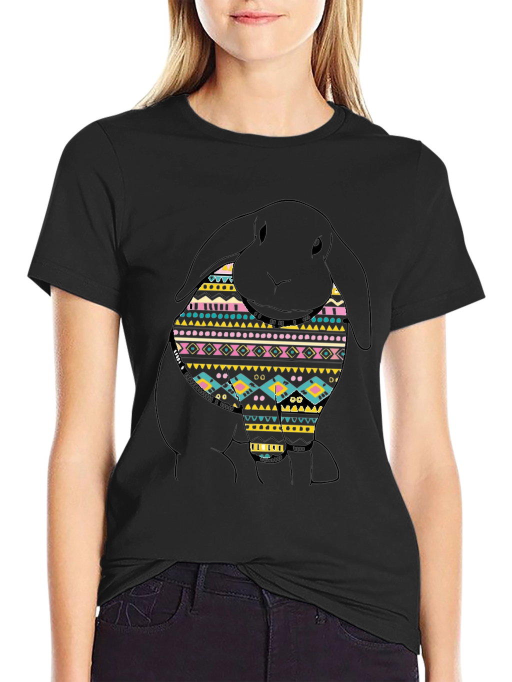 Rabbit Aztec Pattern T-Shirt