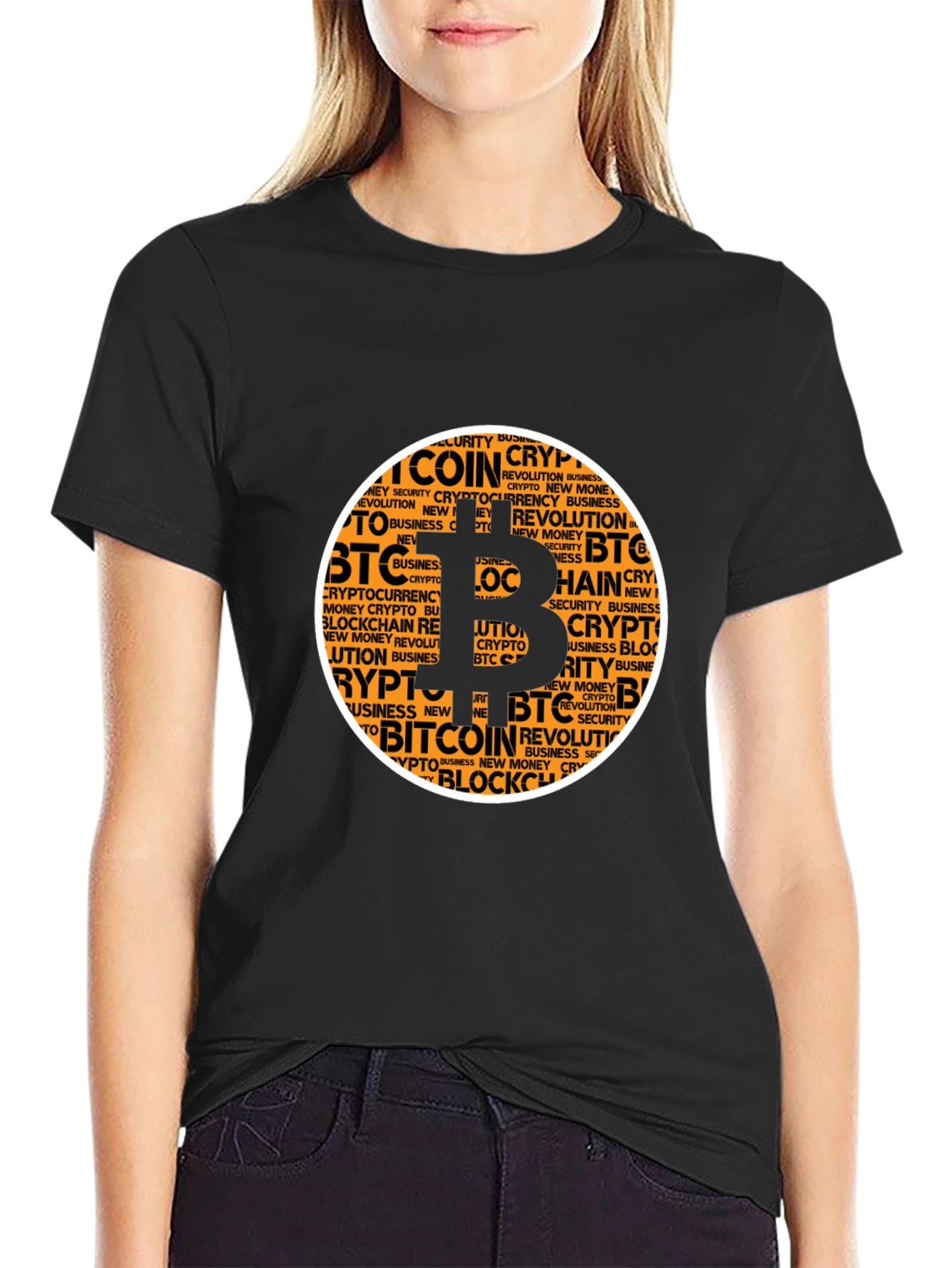 Bitcoin Crypto Word Art T-Shirt
