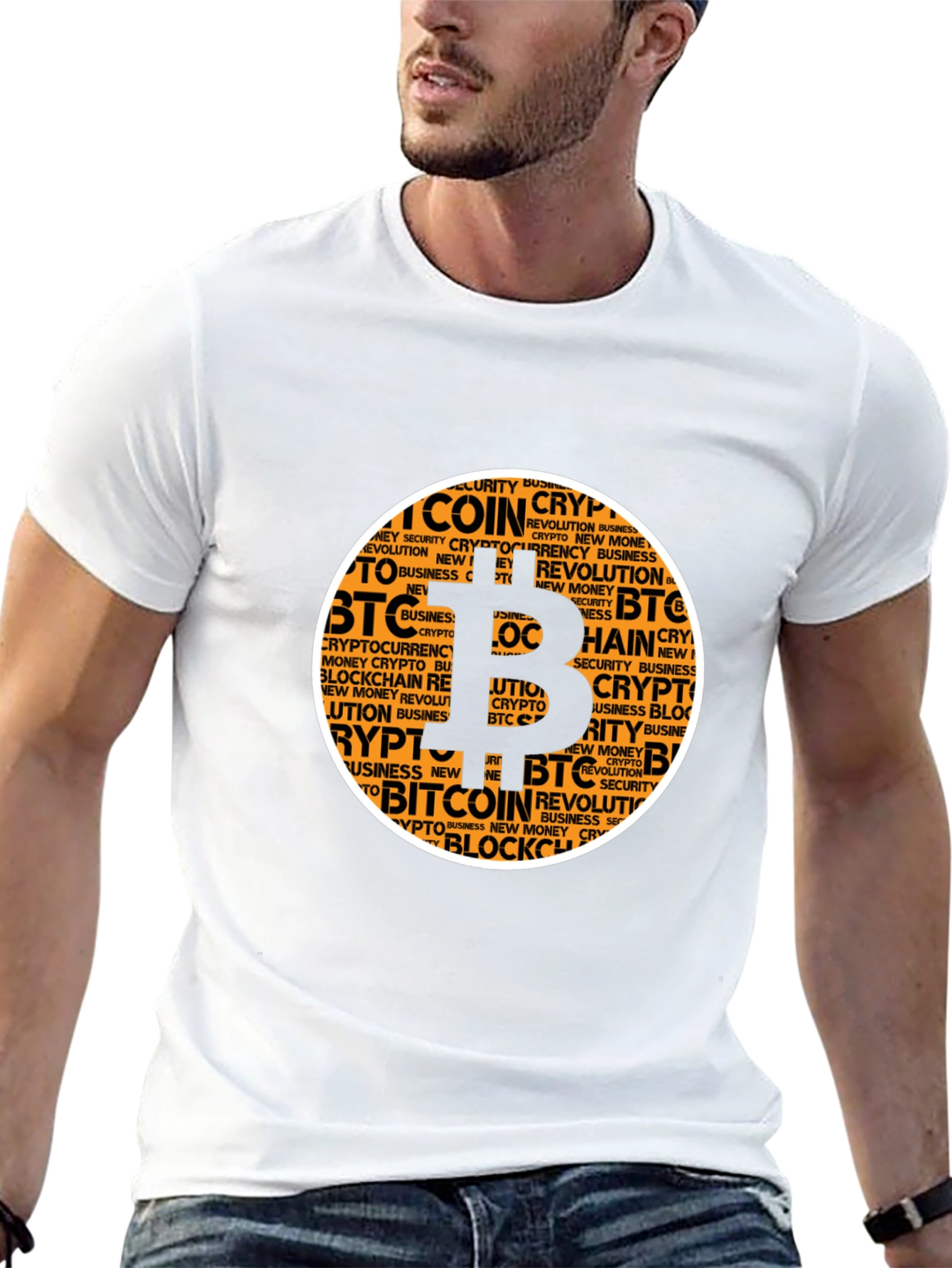 Bitcoin Crypto Word Art T-Shirt