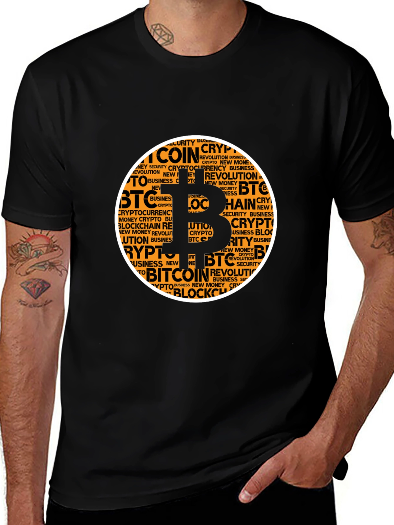 Bitcoin Crypto Word Art T-Shirt